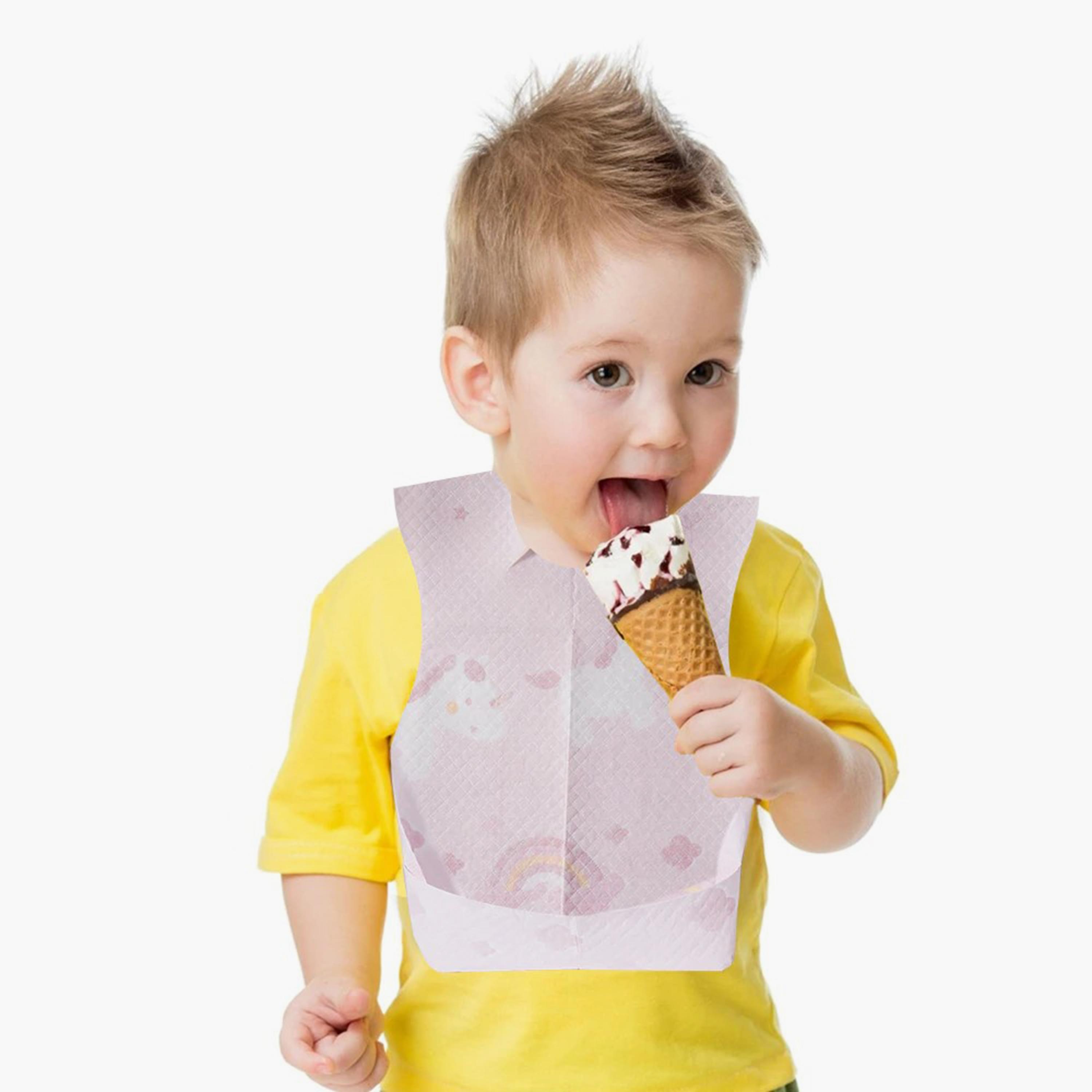 مرايل أطفال للاستخدام مرة واحدة بطبعات من صنفينو - طقم من 20 قطعة-baby-feeding-bibs-image-5
