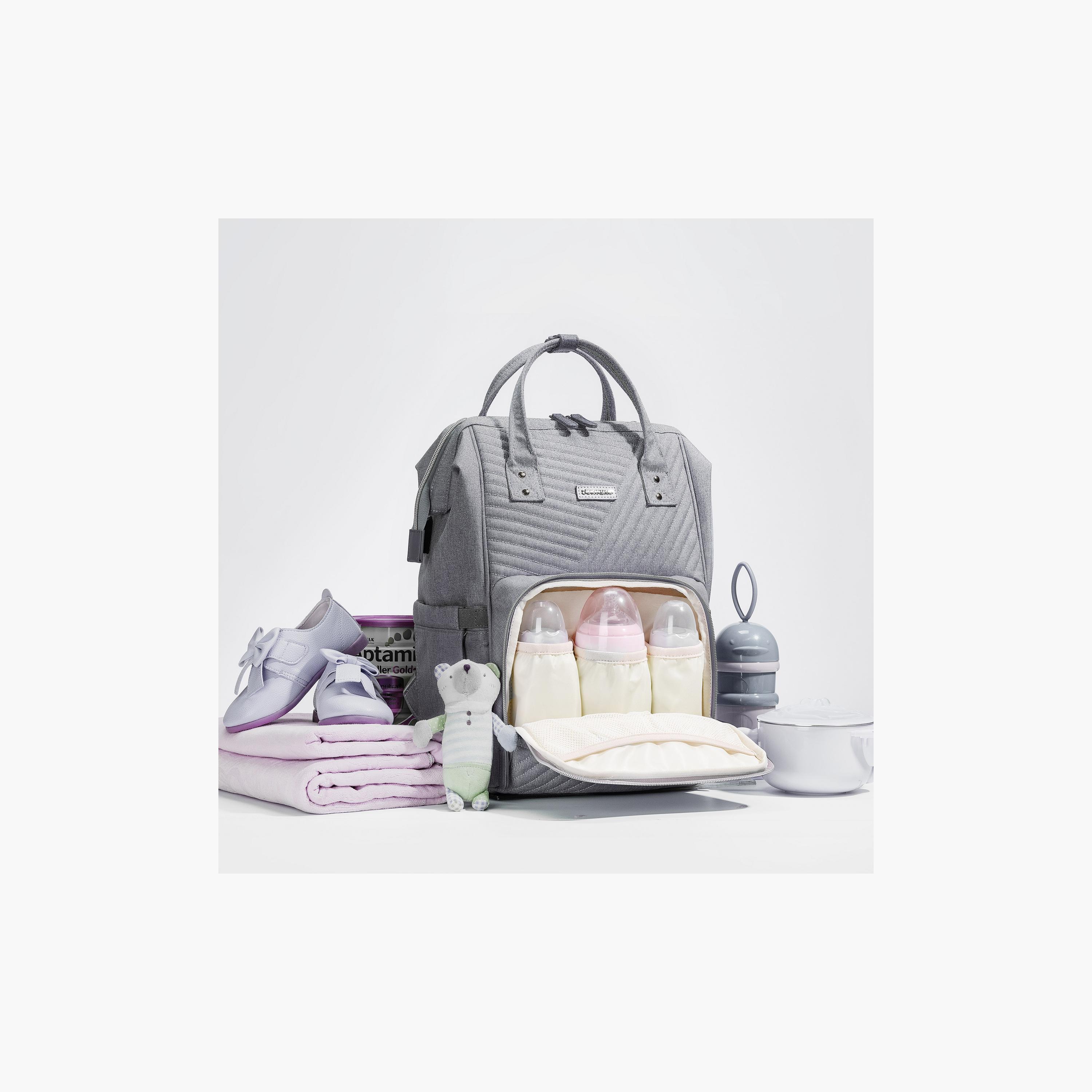 Sunveno Quilted Diaper Bag with Stroller Hooks-baby-diapering-diaperbags-image-4
