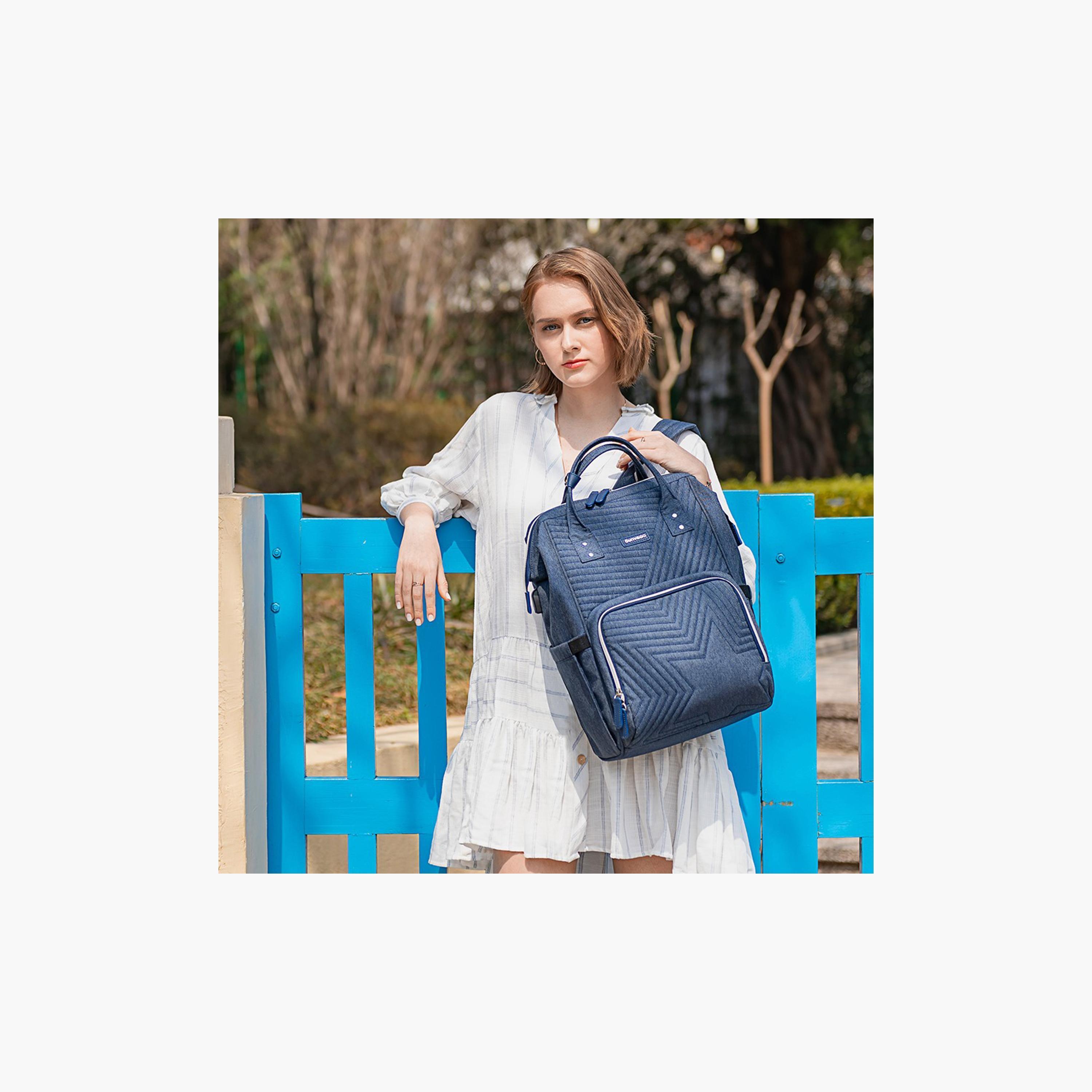 Sunveno Quilted Diaper Bag with Stroller Hooks-baby-diapering-diaperbags-image-2