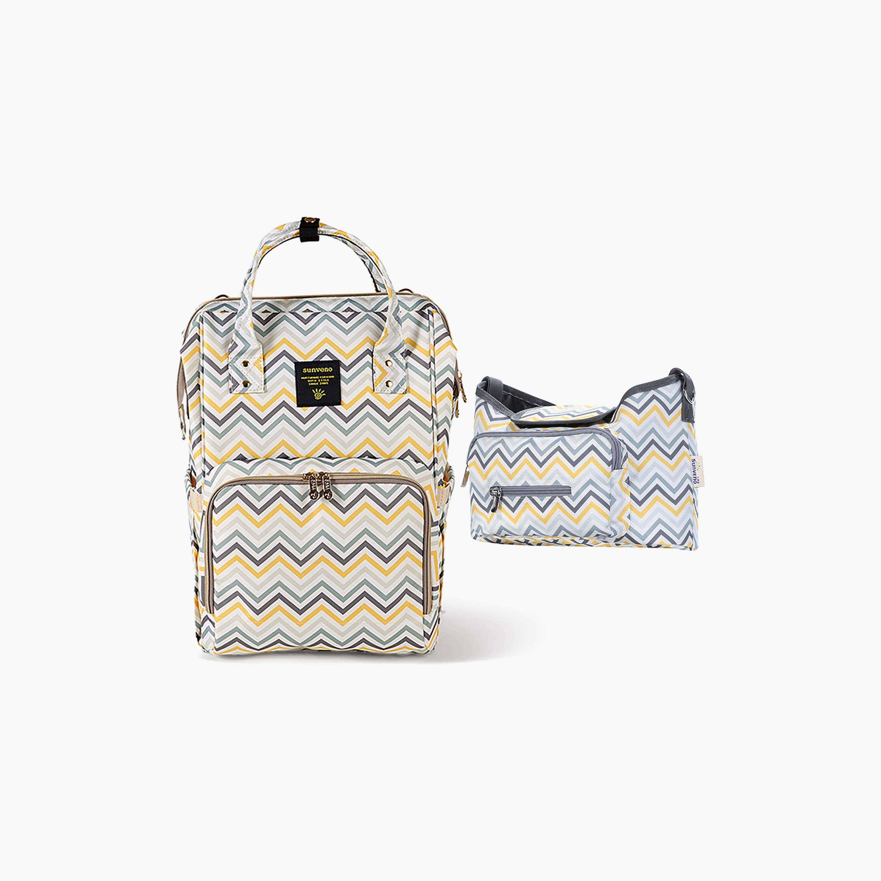 Sunveno Chevron Print Diaper Bag and Organizer Bag Combo-baby-diapering-diaperbags-image-1