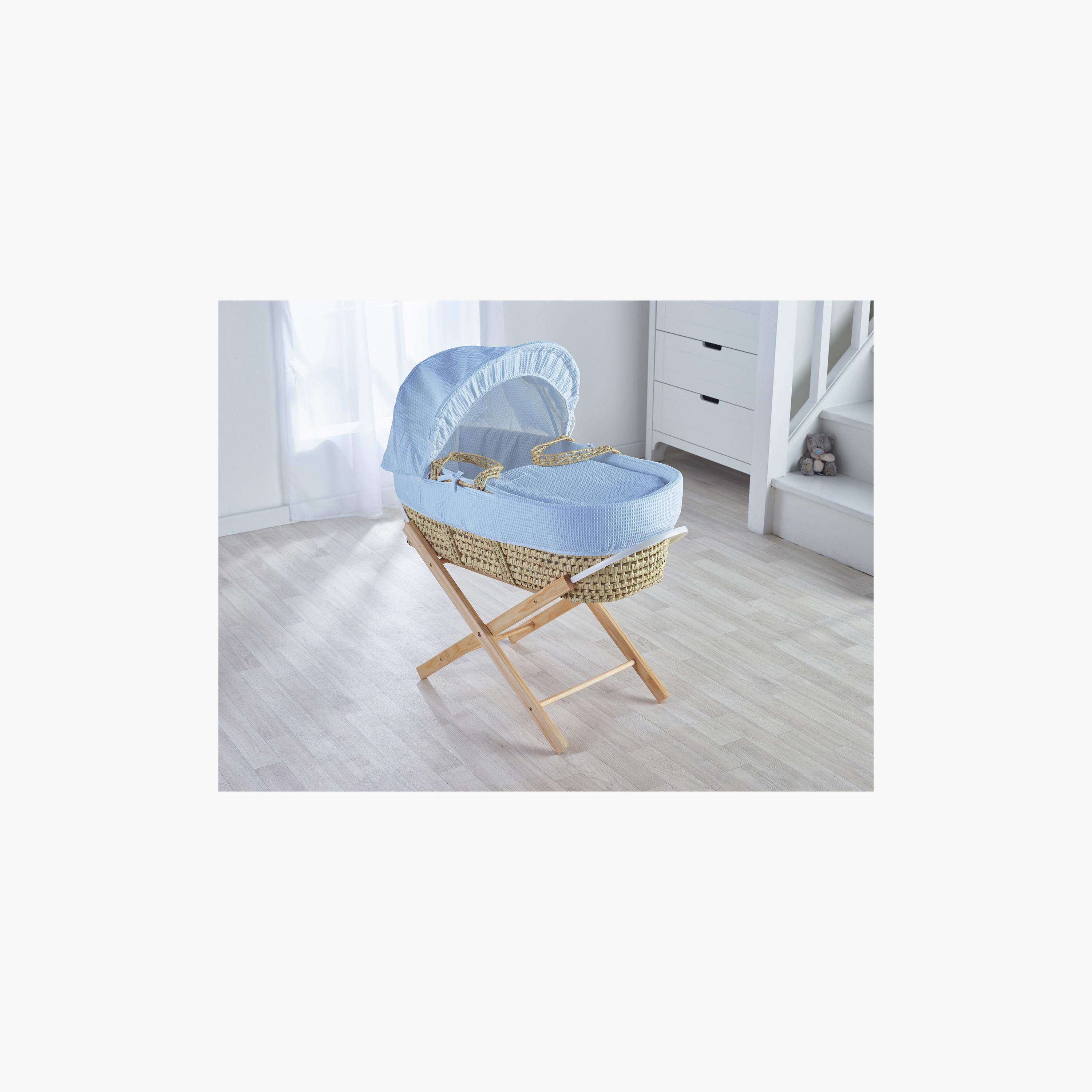 طقم مفروشات سلّة موسى 4 قطع بنمط وافل بارز الملمس من كيندر فالي-baby-nursery-babybedding-image-5