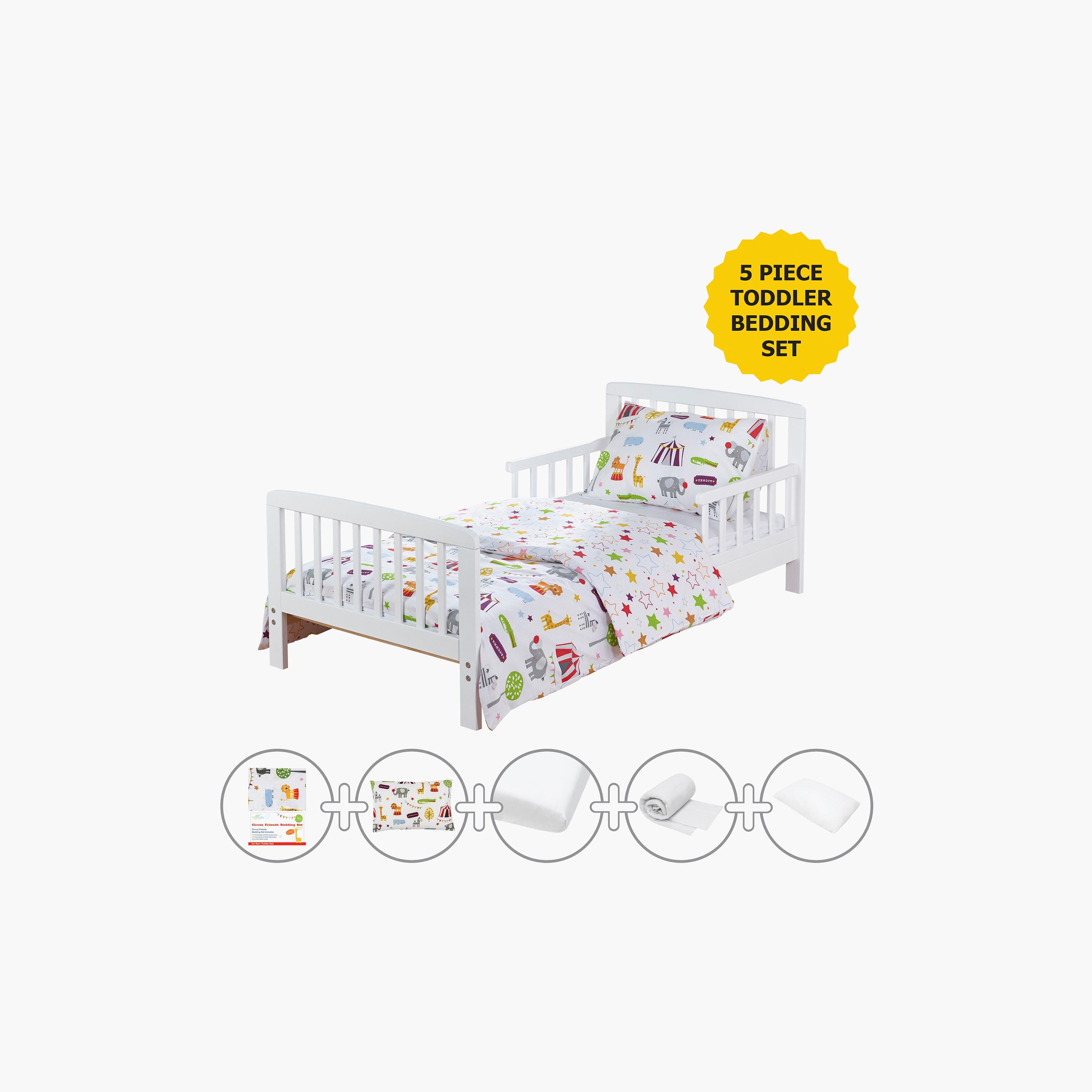 Kinder Valley Circus Friends Print 5-Piece Toddler Bedding Set with Filled Pillow-baby-nursery-babybedding-image-2