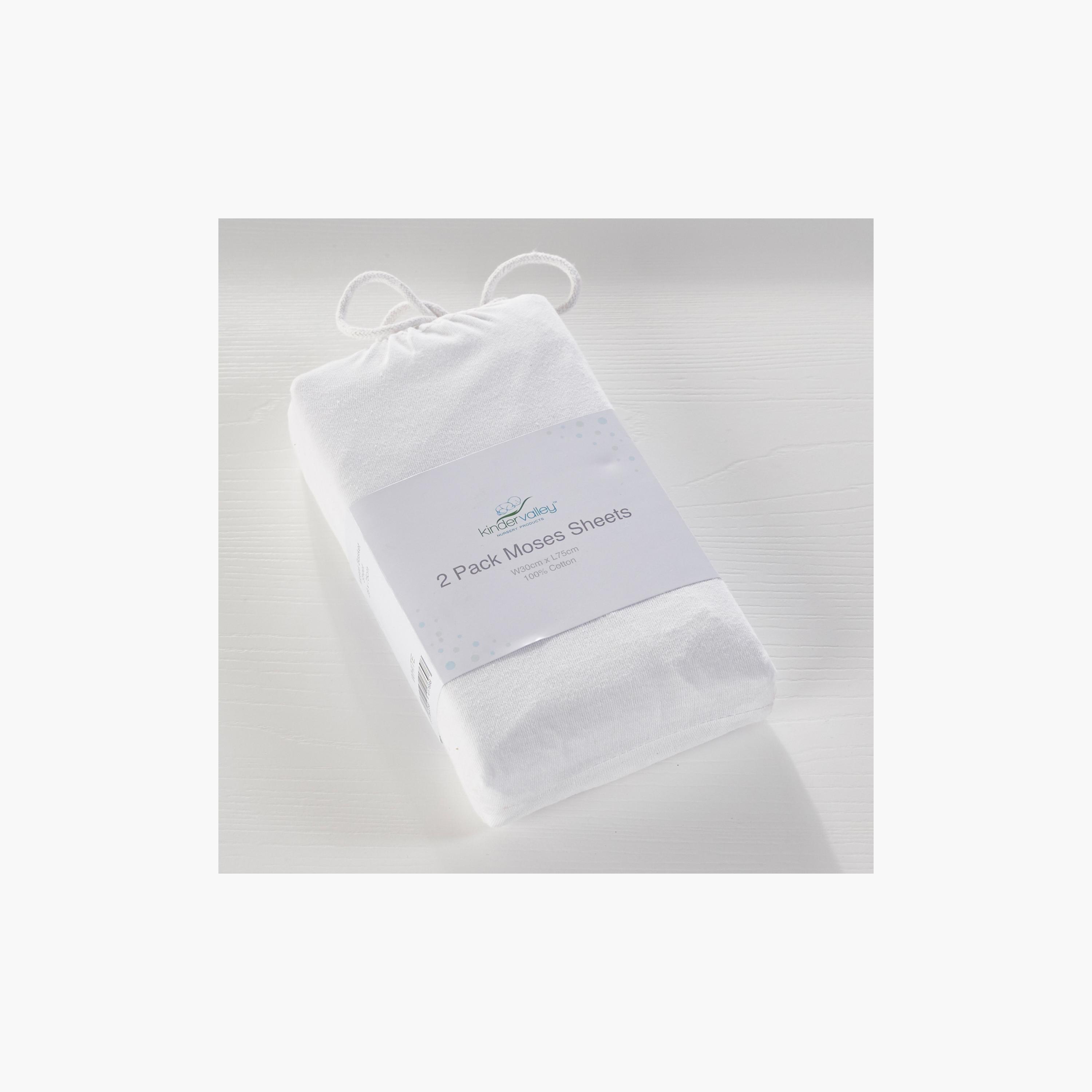 Kinder Valley 2-Piece Solid Moses Fitted Sheet Set - 30x75 cm-baby-nursery-babybedding-image-3
