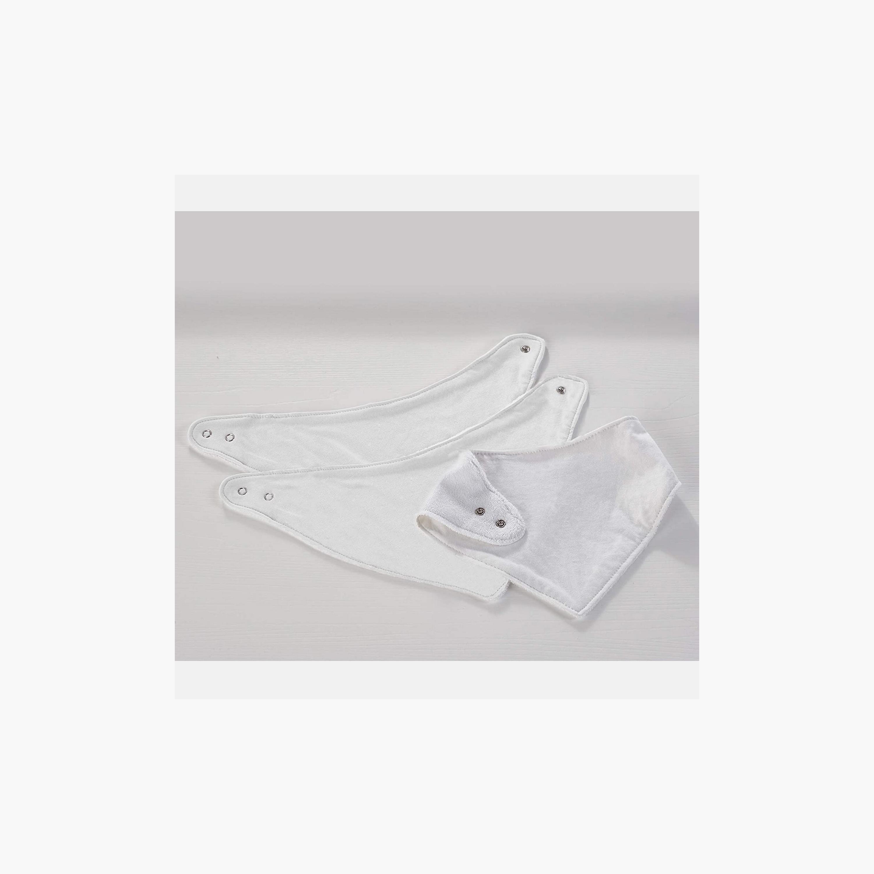 Kinder Valley Solid Bib with Button Closure - Set of 3-baby-feeding-bibs-image-1