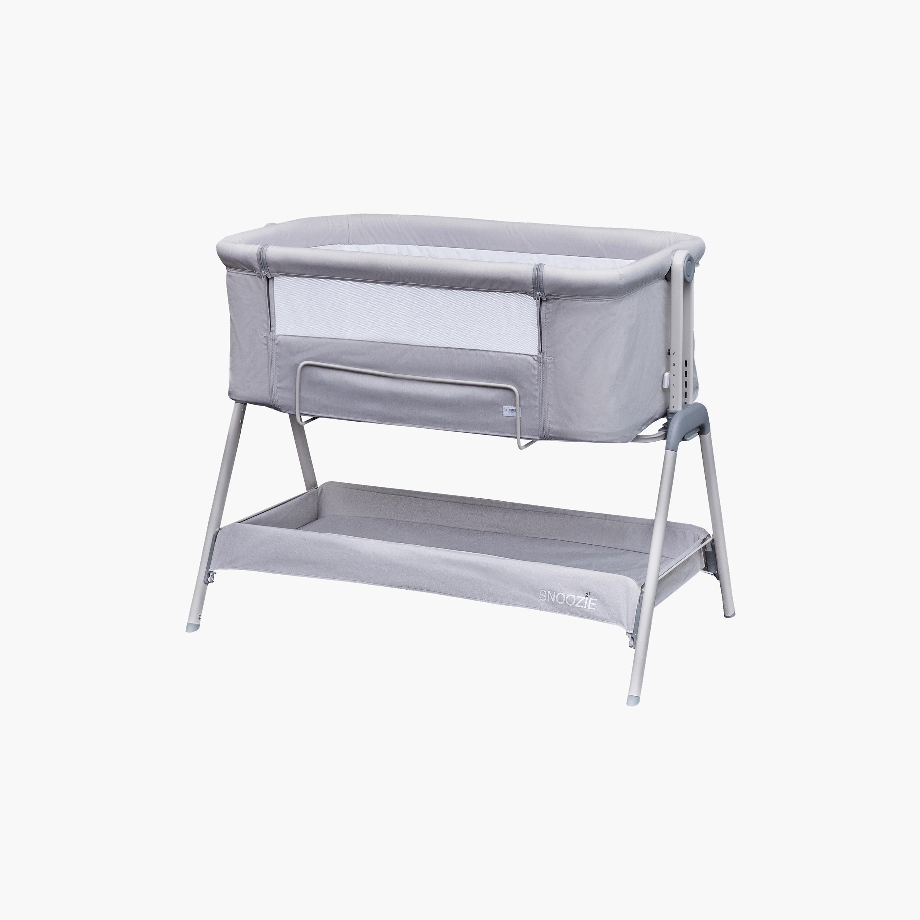 Kinder Valley Snoozie Antarctica Grey Bedside Crib-baby-nursery-furniture-cribsandbeds-bassinets-image-1