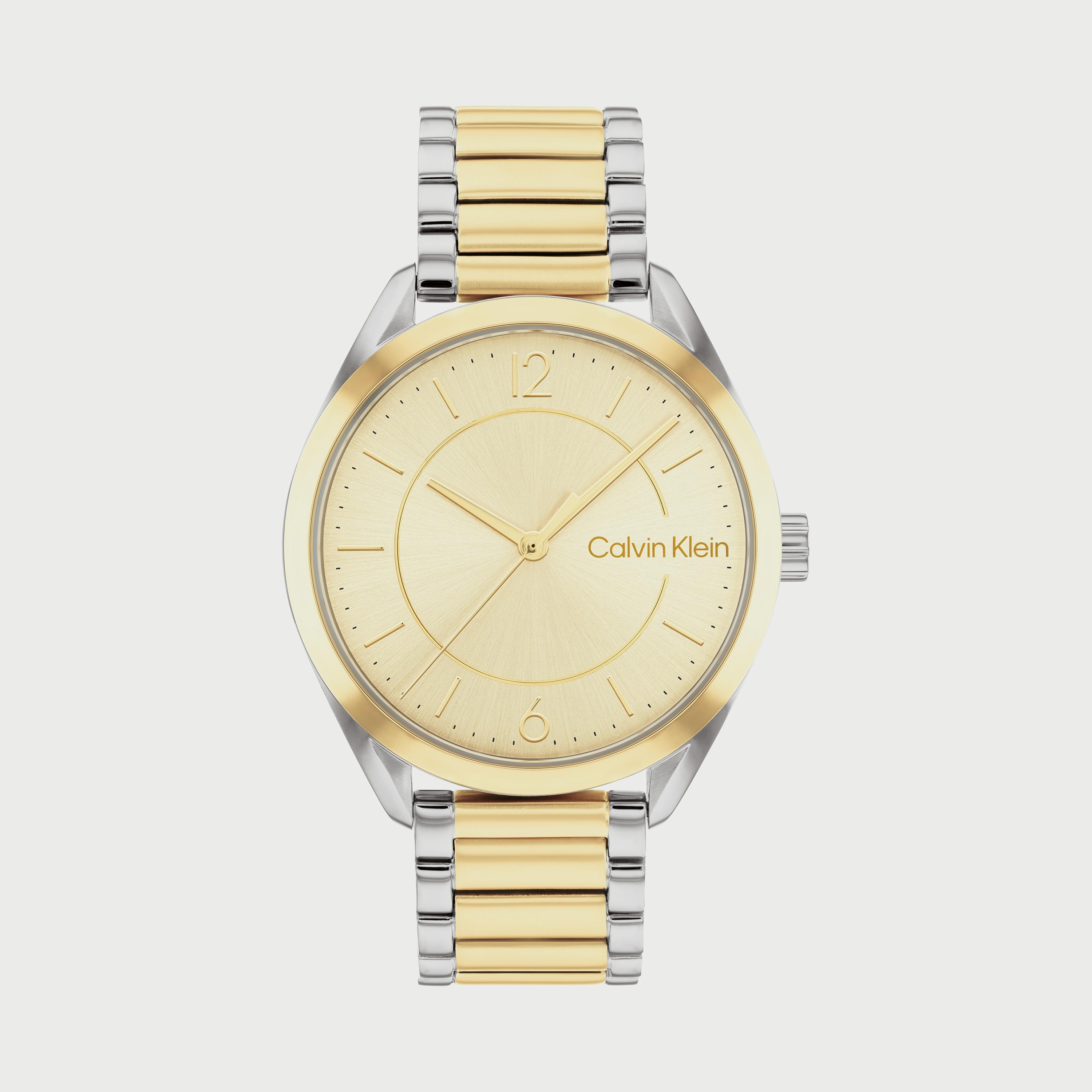 ساعة كالفن كلاين للنساء بسوار من الستانلس ستيل باللون الفضي والذهبي 25200192-women-watchesandjewellery-watches-image-1