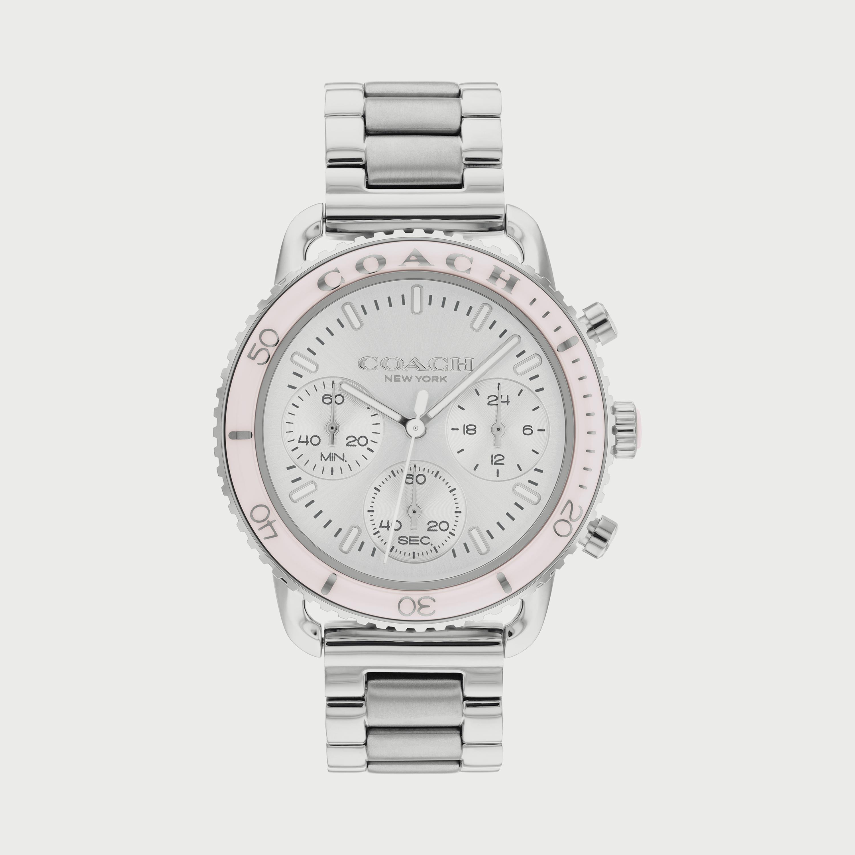 ساعة كوتش للسيدات كرونوغراف فضي وبسوار ستانلس ستيل 14504050-women-watchesandjewellery-watches-image-1