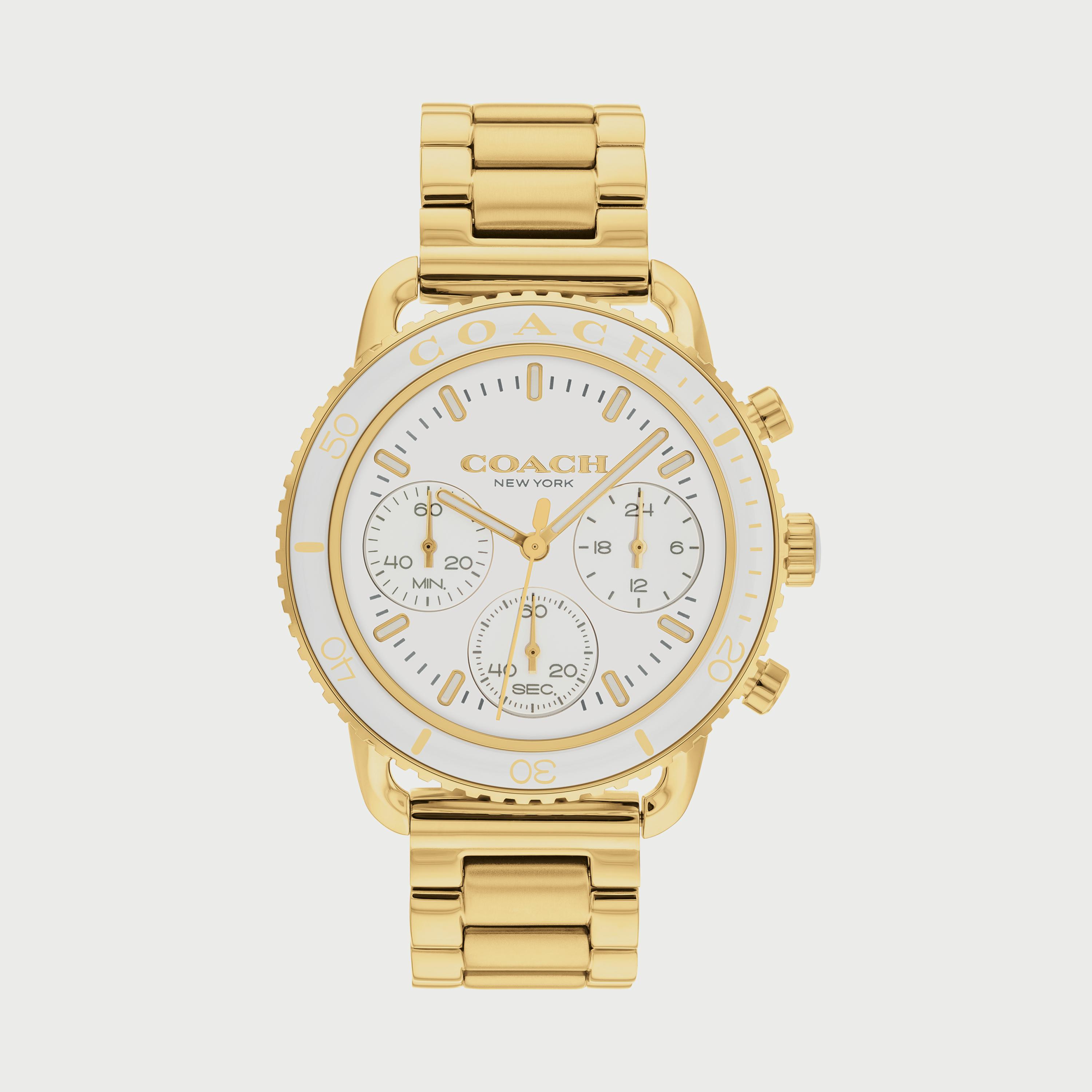 ساعة كوتش للنساء كرونوغراف ذهبي وبسوار ستانلس ستيل 14504051-women-watchesandjewellery-watches-image-1