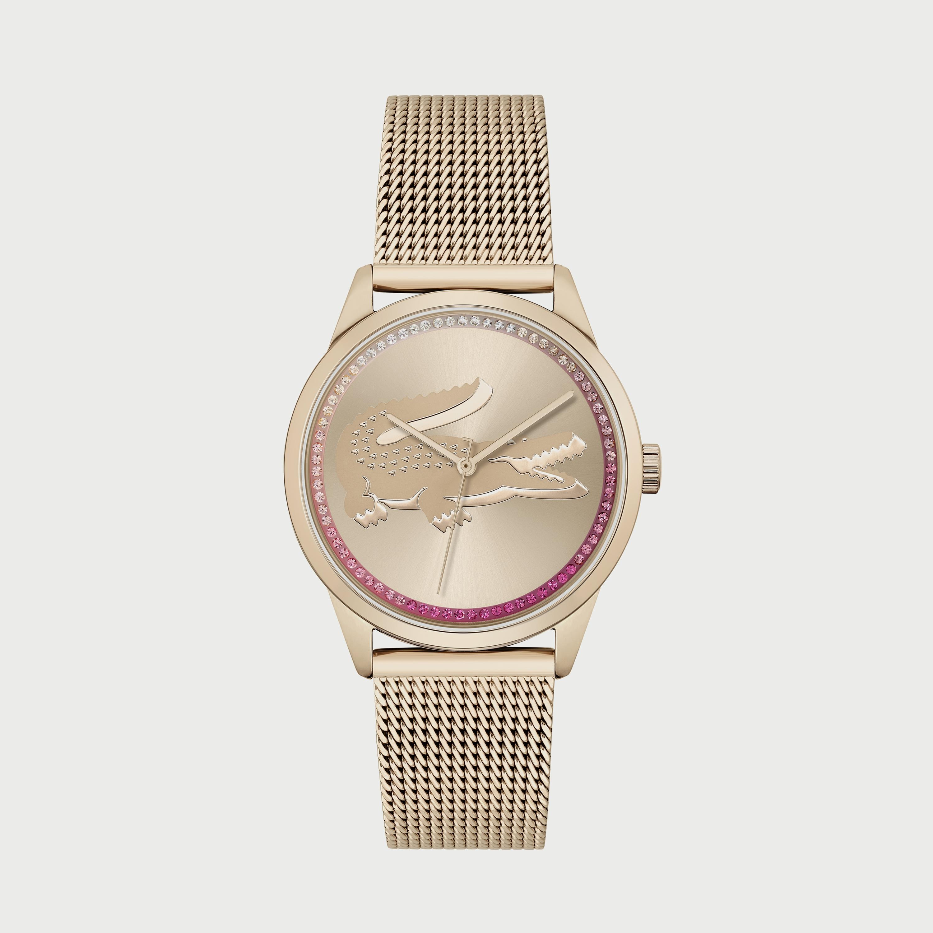ساعة لاكوست للنساء بسوار من الستانلس ستيل باللون الذهبي موديل 2001261-women-watchesandjewellery-watches-image-1