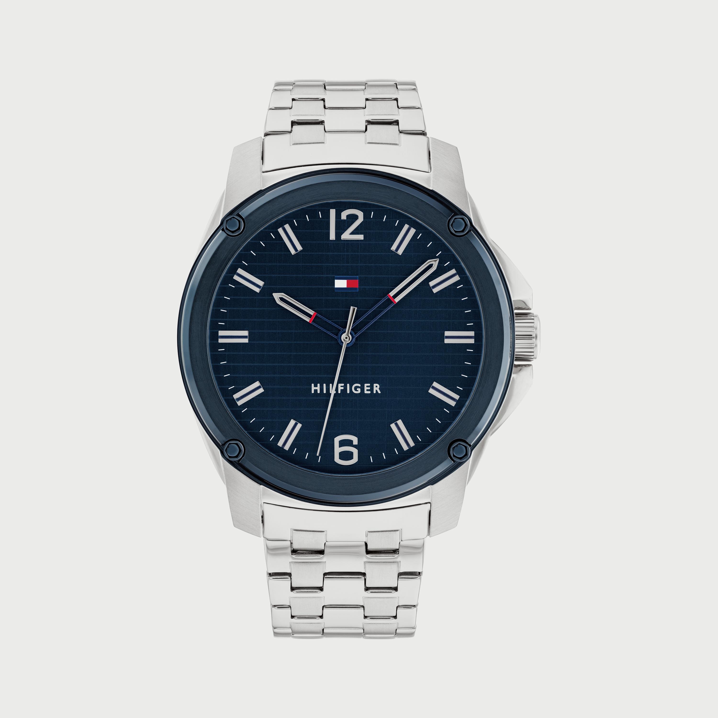 ساعة تومي هيلفيغر للرجال بسوار ستانلس ستيل أنالوج باللون الفضي 1710487-men-watchesandjewellery-watches-image-1