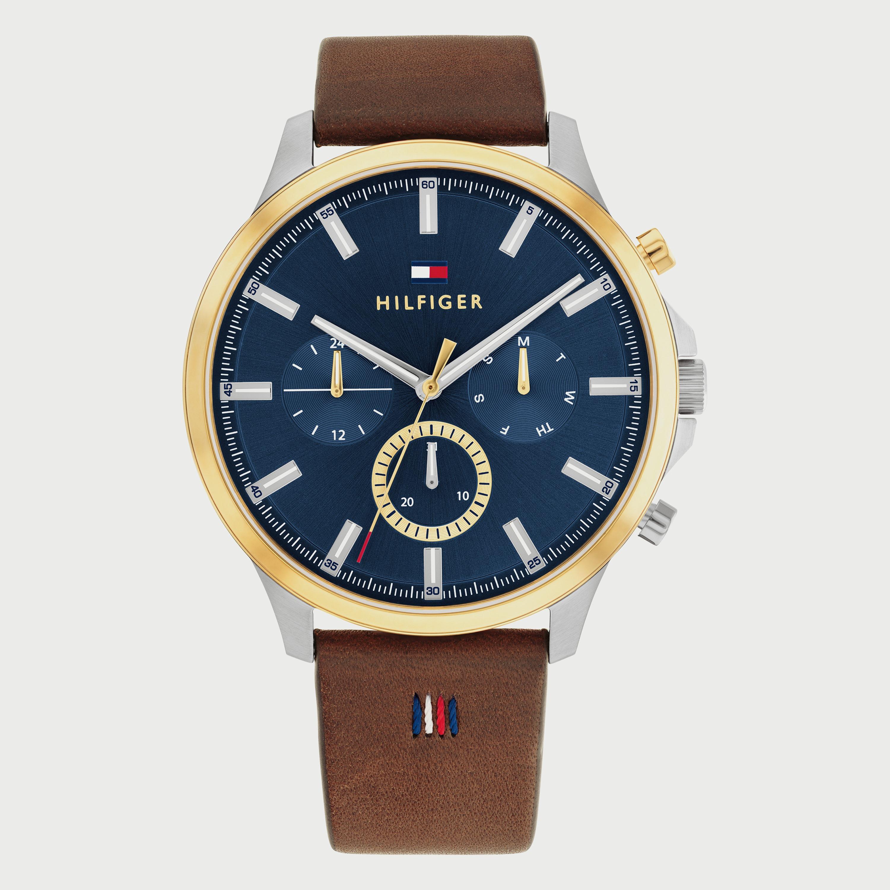 ساعة تومي هيلفيغر للرجال كرونوغراف بسوار جلدي بني 1710496-men-watchesandjewellery-watches-image-1