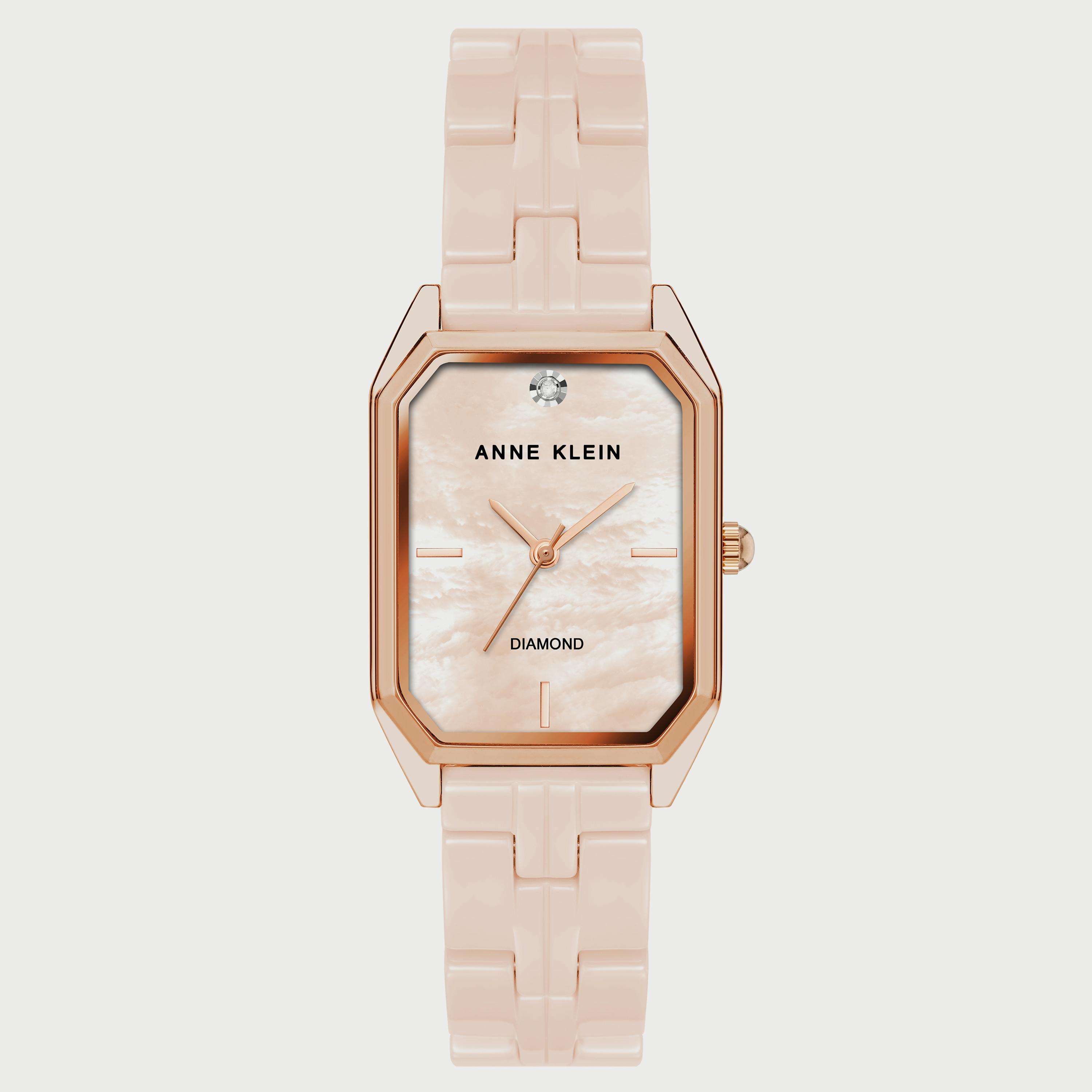 ساعة آن كلاين للنساء بسوار من الستانلس ستيل باللون الوردي طراز AK4034RGLP-women-watchesandjewellery-watches-image-1
