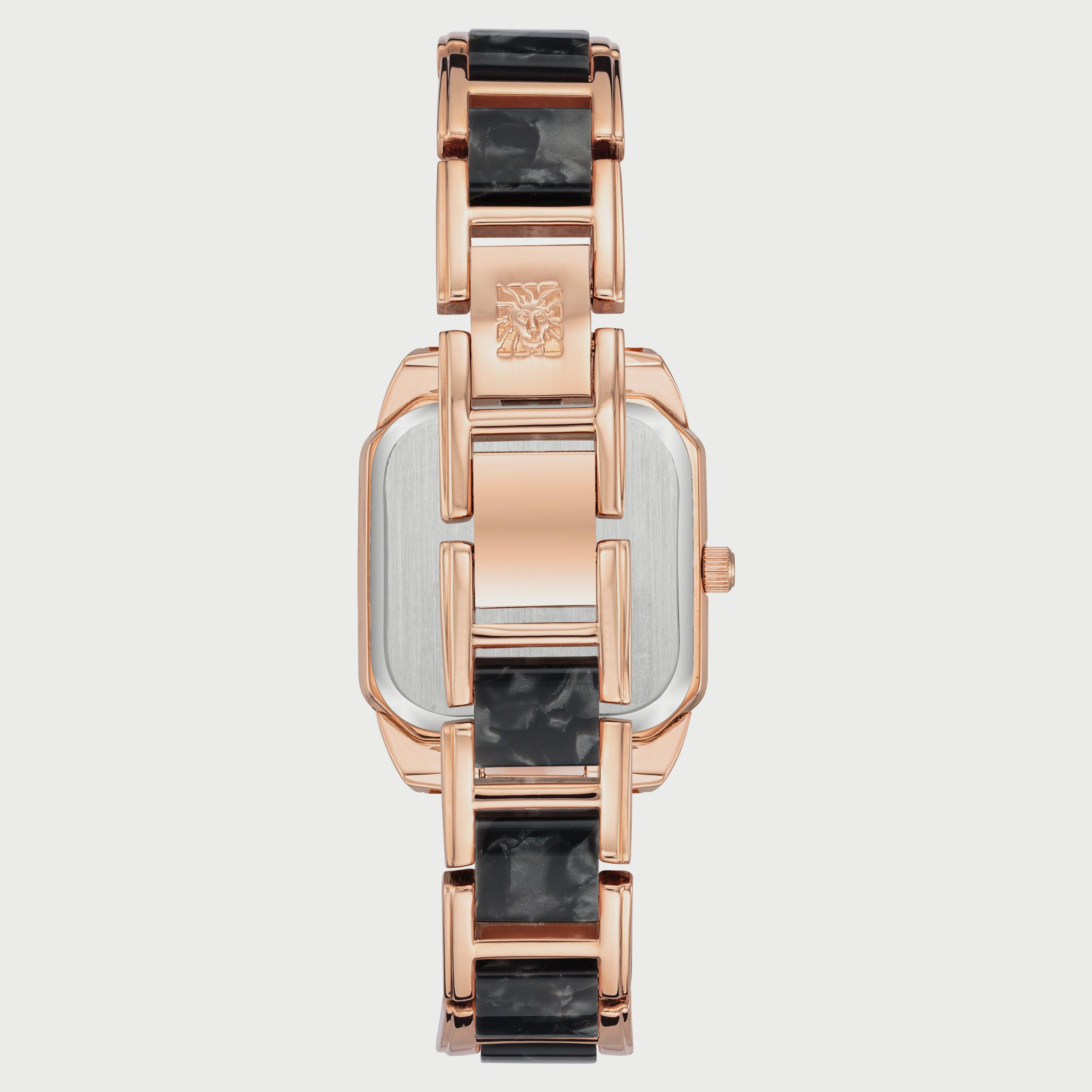 ساعة آن كلاين للنساء بسوار سيليكون باللونين الأسود والوردي الذهبي AK3972RGGY-women-watchesandjewellery-watches-image-2