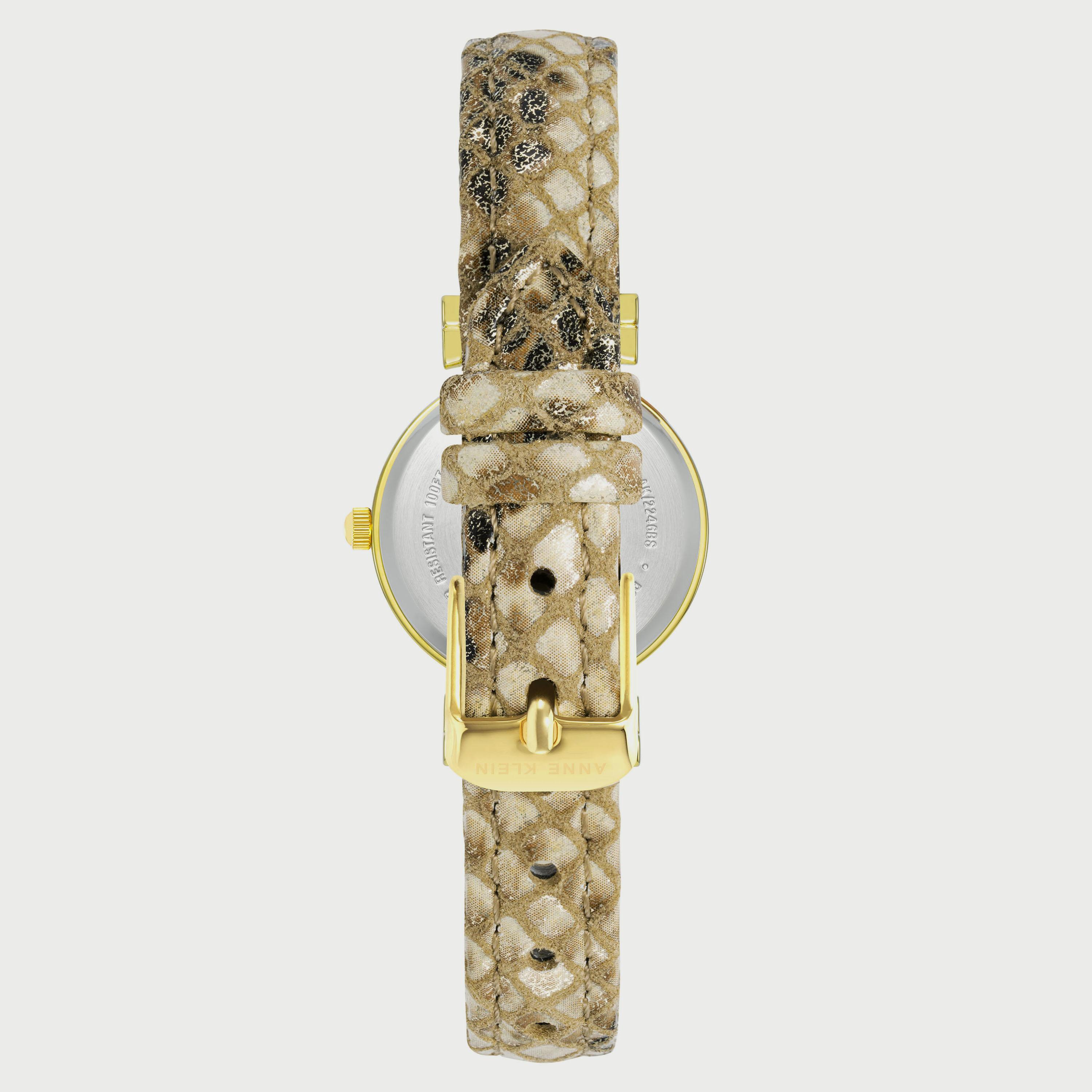 ساعة آن كلاين للنساء بسوار جلدي أنالوج باللون الكريمي AK2246CRSN-women-watchesandjewellery-watches-image-2