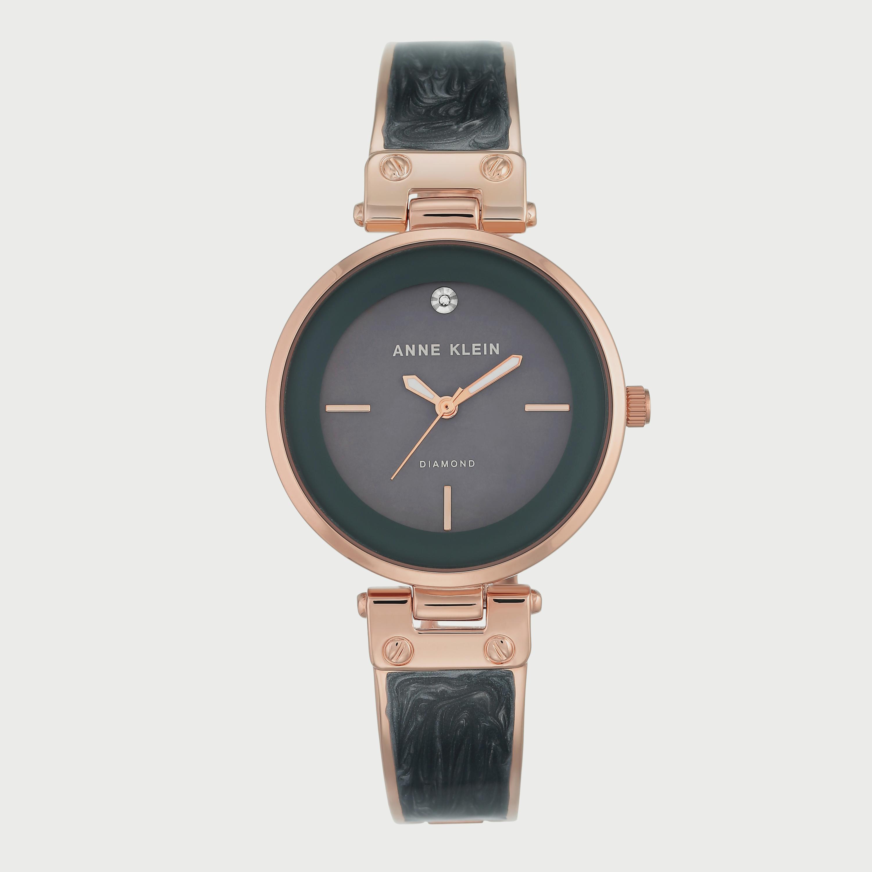 ساعة آن كلاين للنساء باللونين الأخضر والوردي وبسوار ستانلس ستيل AK2512GYRG-women-watchesandjewellery-watches-image-1