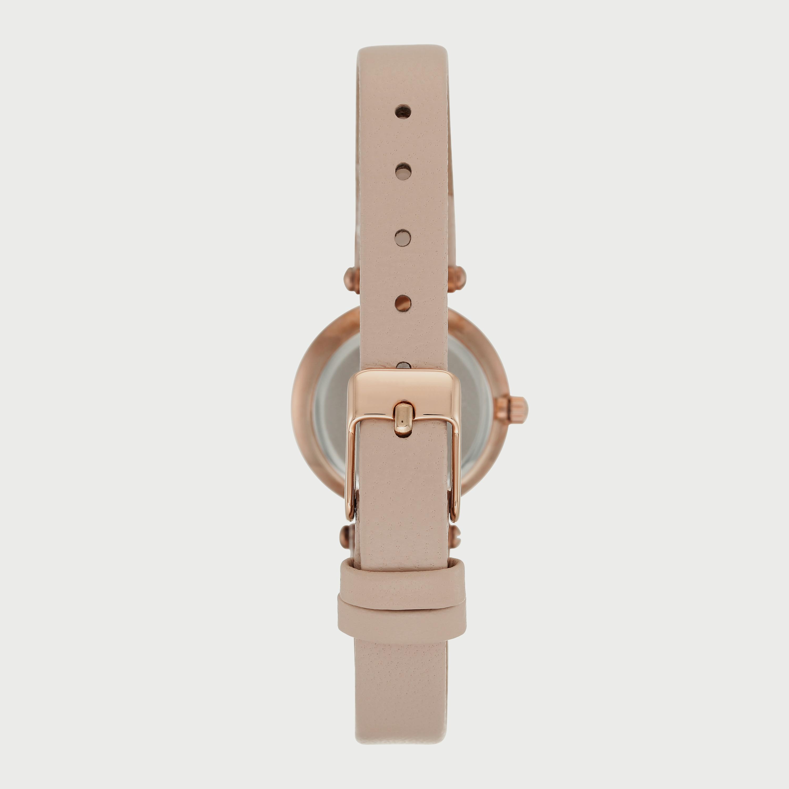 ساعة آن كلاين للنساء بعقارب باللون الذهبي الوردي وبسوار جلدي 109442RGLP-women-watchesandjewellery-watches-image-2
