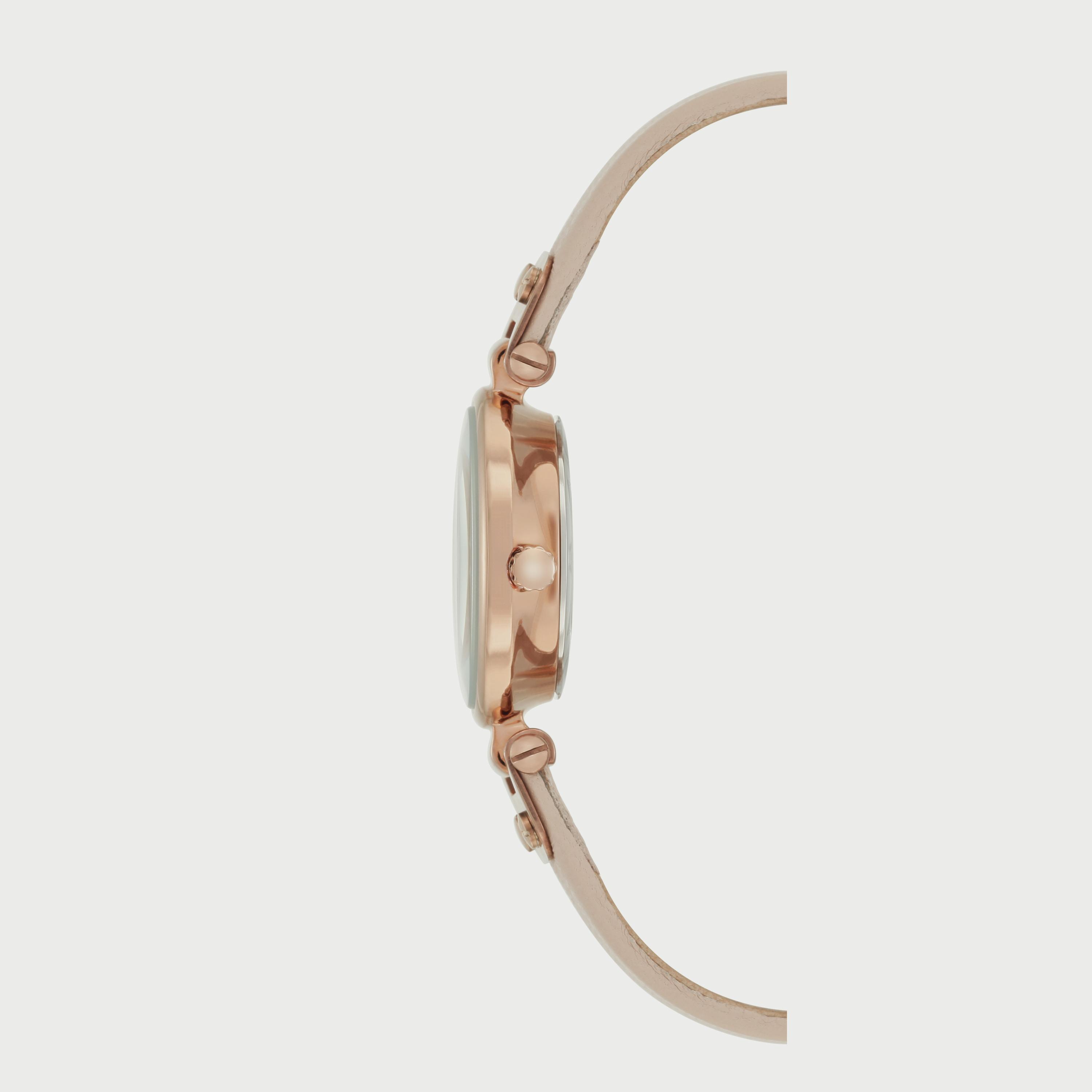 ساعة آن كلاين للنساء بعقارب باللون الذهبي الوردي وبسوار جلدي 109442RGLP-women-watchesandjewellery-watches-image-3