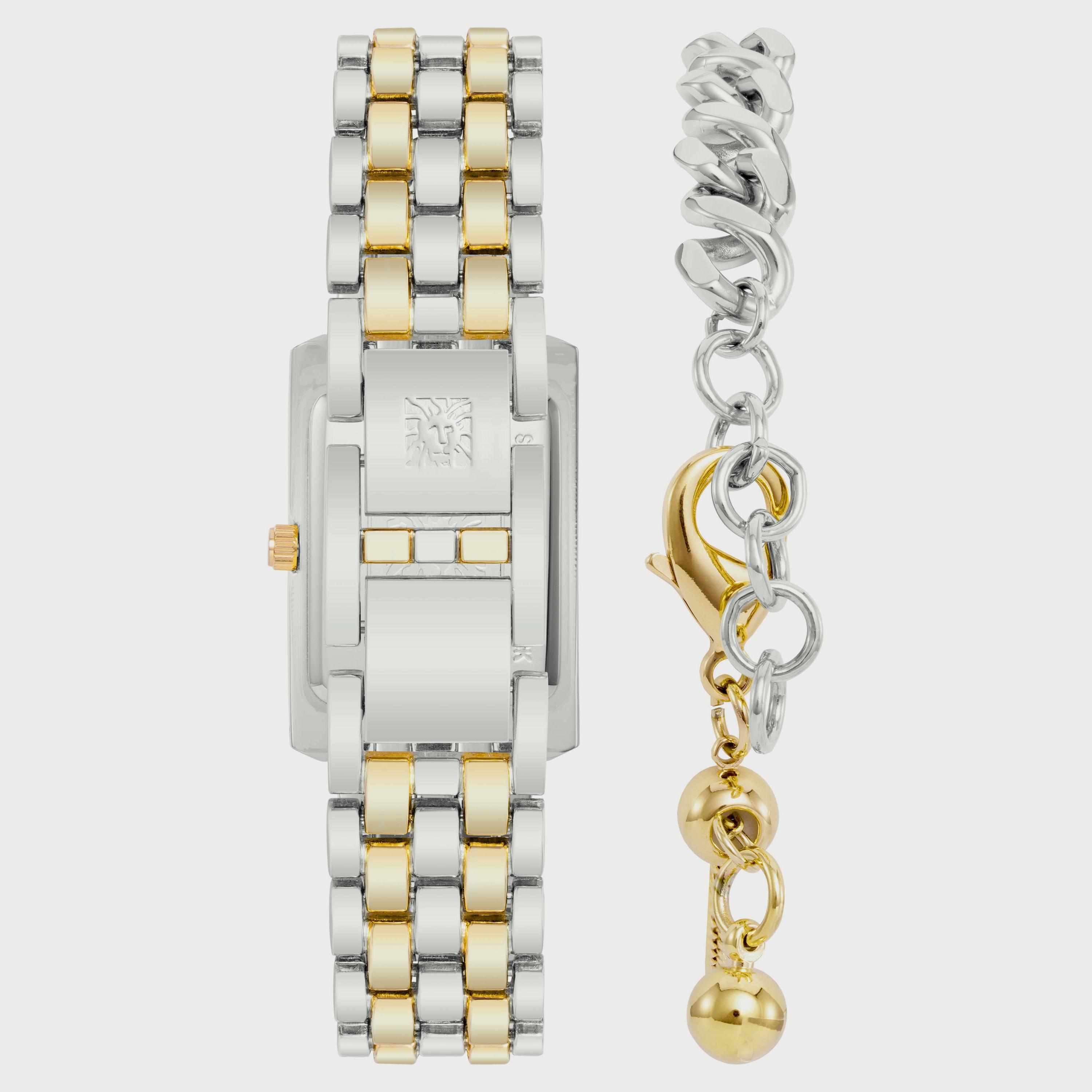 ساعة ان كلاين للنساء فضي وذهبي انالوج بسوار ستانلس ستيل مع سوار AK3991TTST-women-watchesandjewellery-watches-image-2