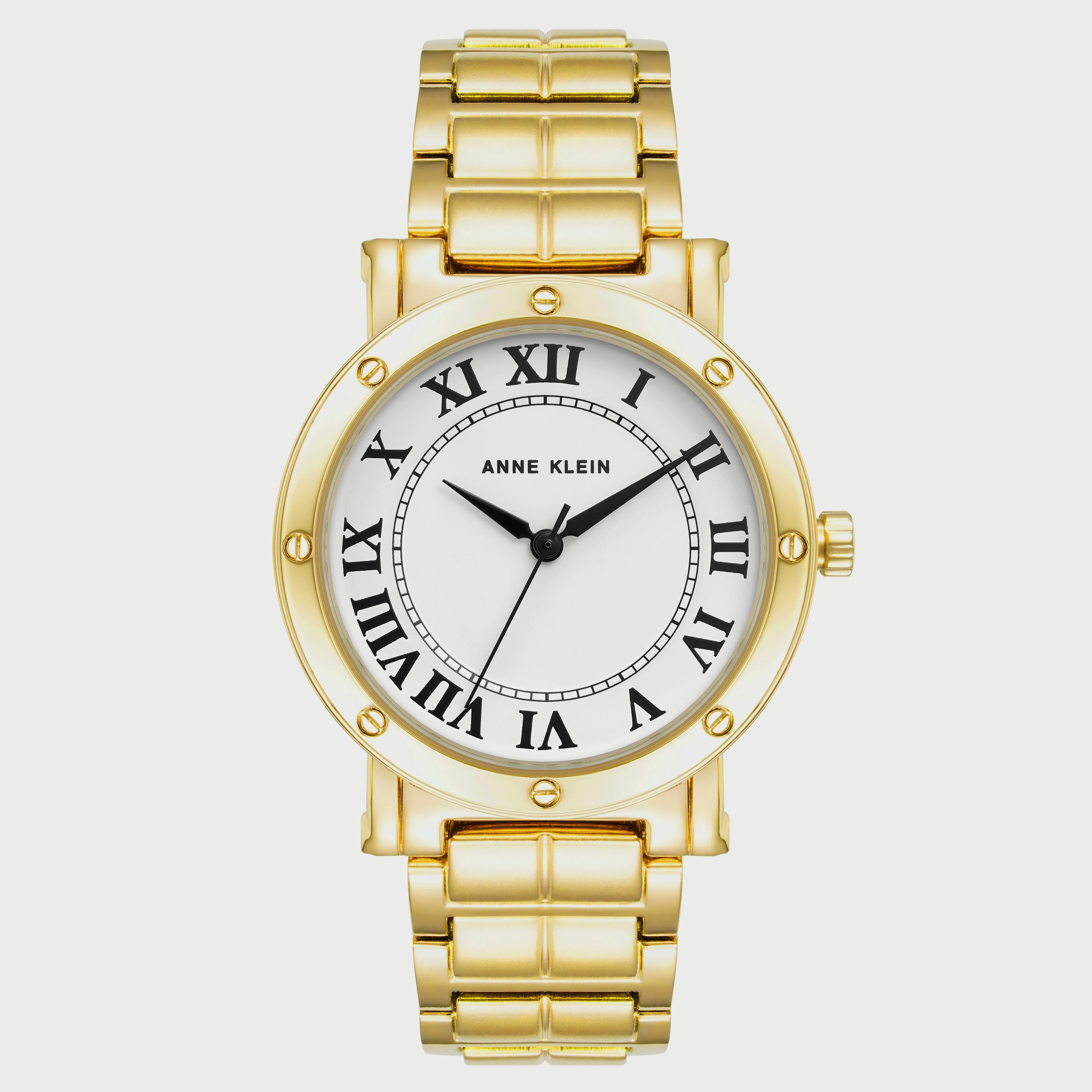 ساعة آن كلاين للنساء بسوار من الستانلس ستيل باللون الذهبي AK4012WTGB-women-watchesandjewellery-watches-image-1