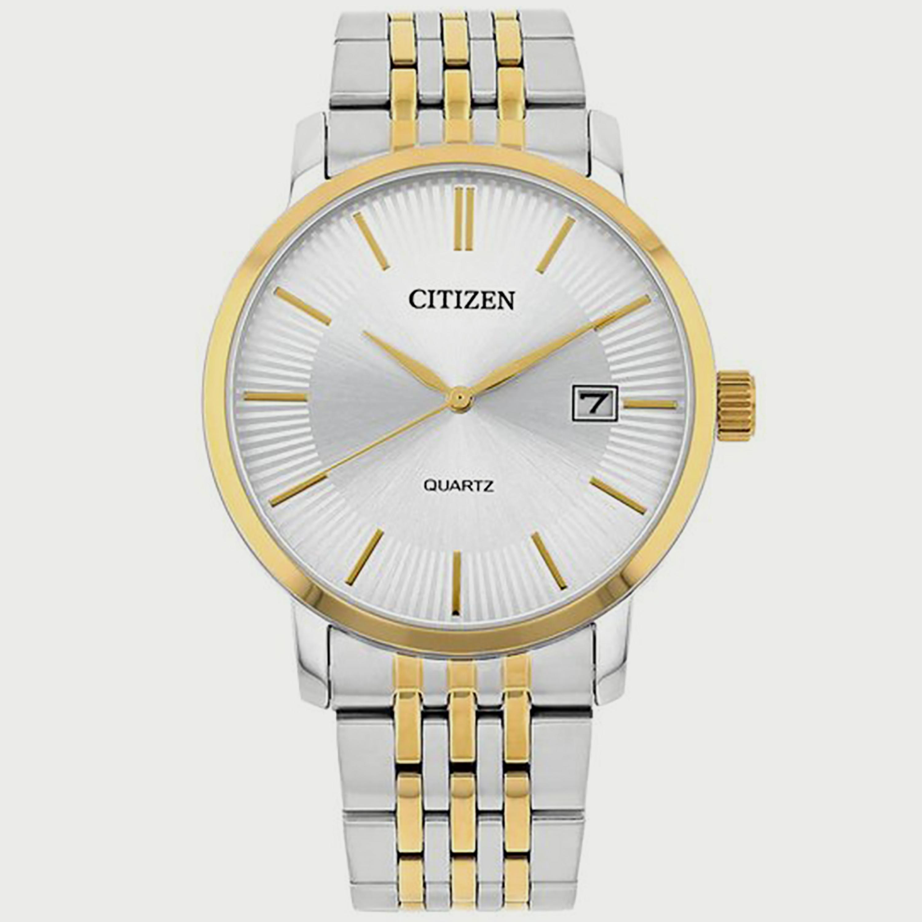 ساعة سيتيزن للرجال 39 ملم فضي وذهبي انالوج بسوار ستانلس ستيل - DZ0044-50A-men-watchesandjewellery-watches-image-1