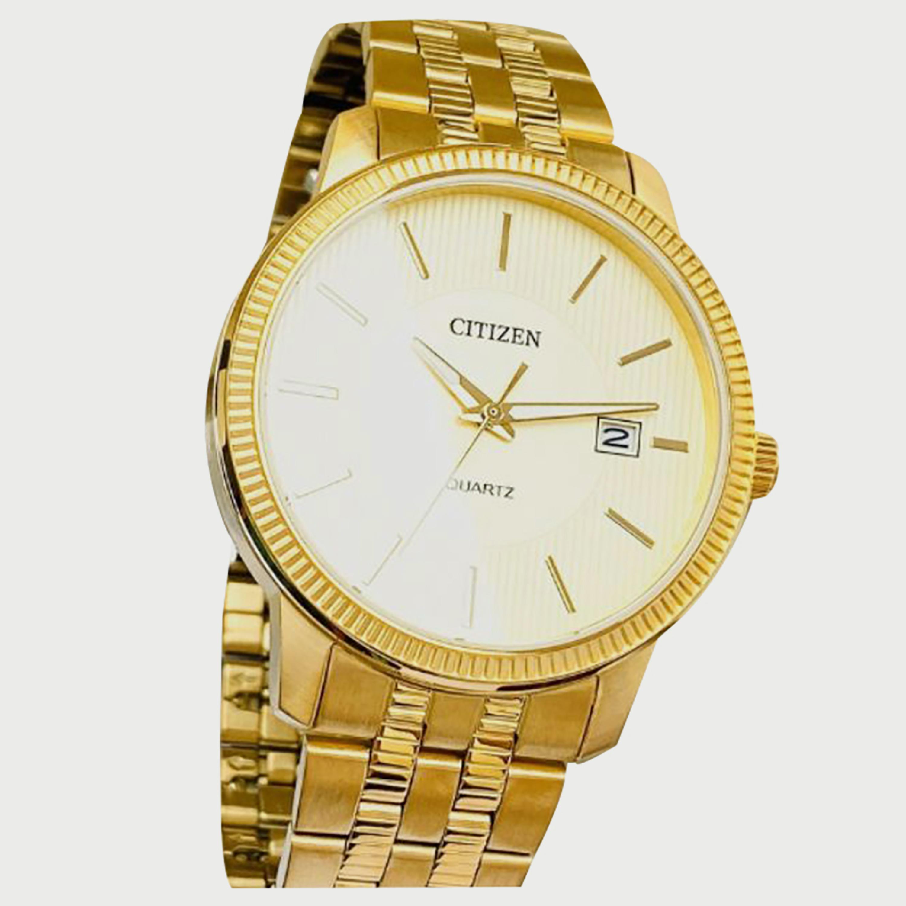 Buy Men s Citizen Men s 41 MM Gold Analog Stainless Steel Strap Watch DZ0052 51P Online Centrepoint KSA