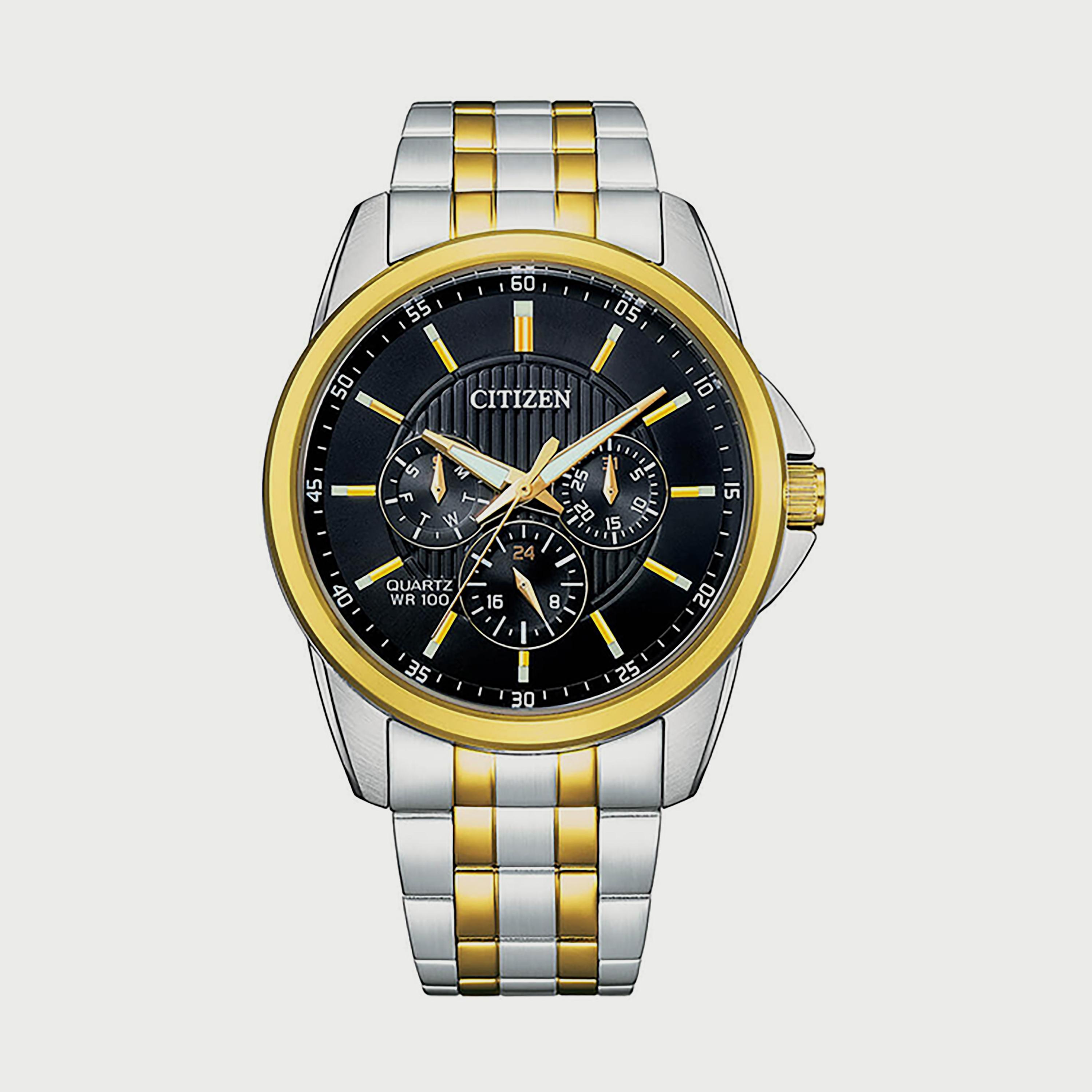 ساعة سيتيزن للرجال 44 ملم انالوج فضي وذهبي من الستانلس ستيل - AG8348-56E-men-watchesandjewellery-watches-image-1