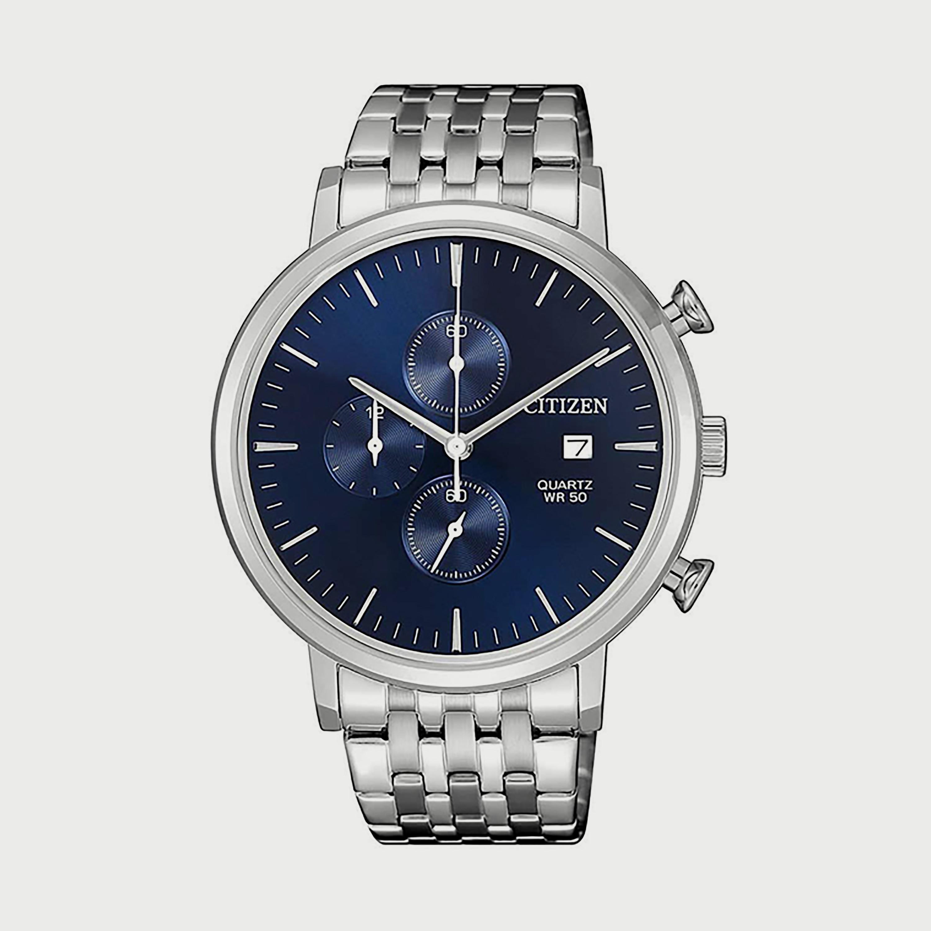 ساعة سيتيزن للرجال 39 ملم فضي كرونوغراف ستانلس ستيل - AN3610-55L-men-watchesandjewellery-watches-image-1