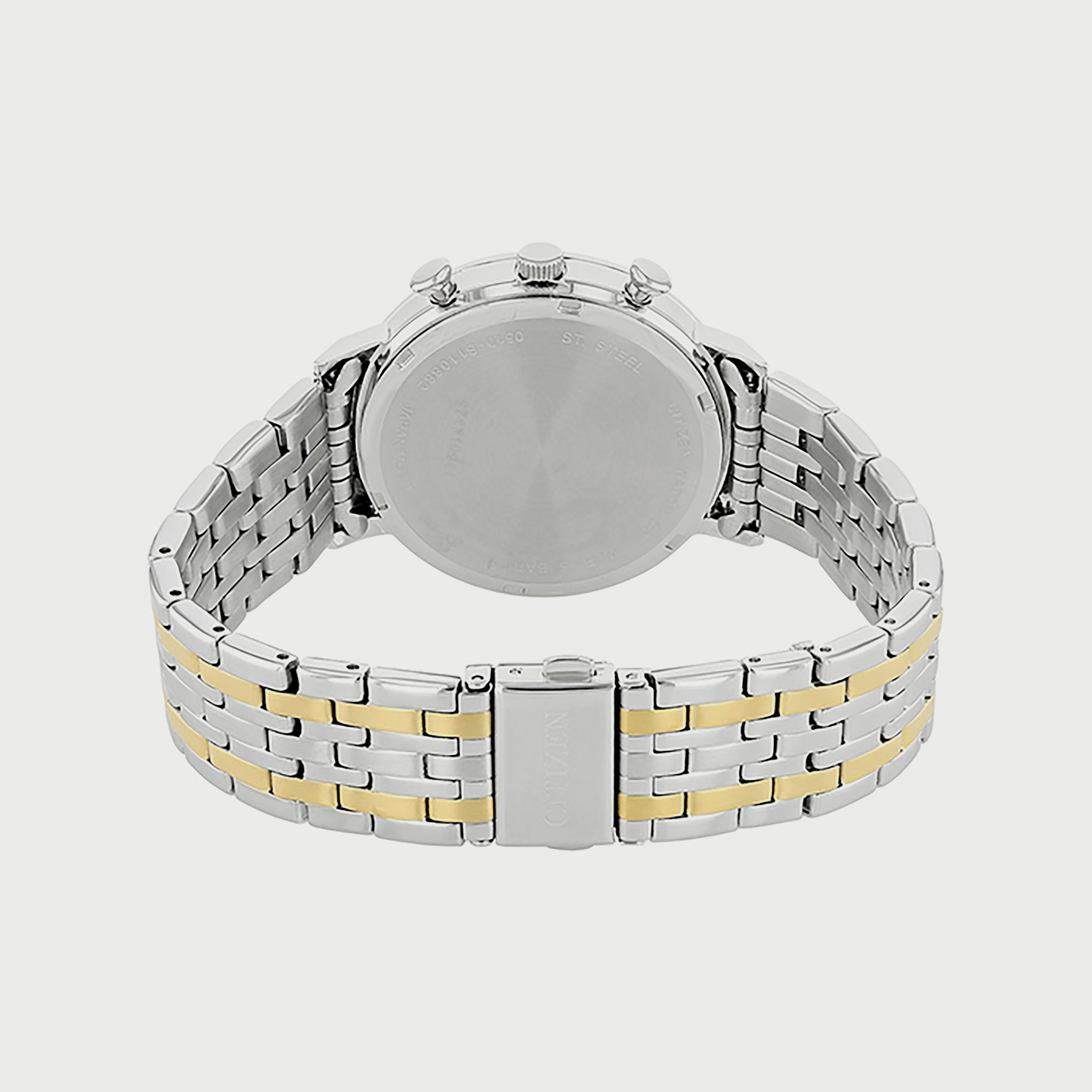 ساعة سيتيزن للرجال 39 ملم فضي وذهبي كرونوغراف ستانلس ستيل - AN3614-54E-men-watchesandjewellery-watches-image-3