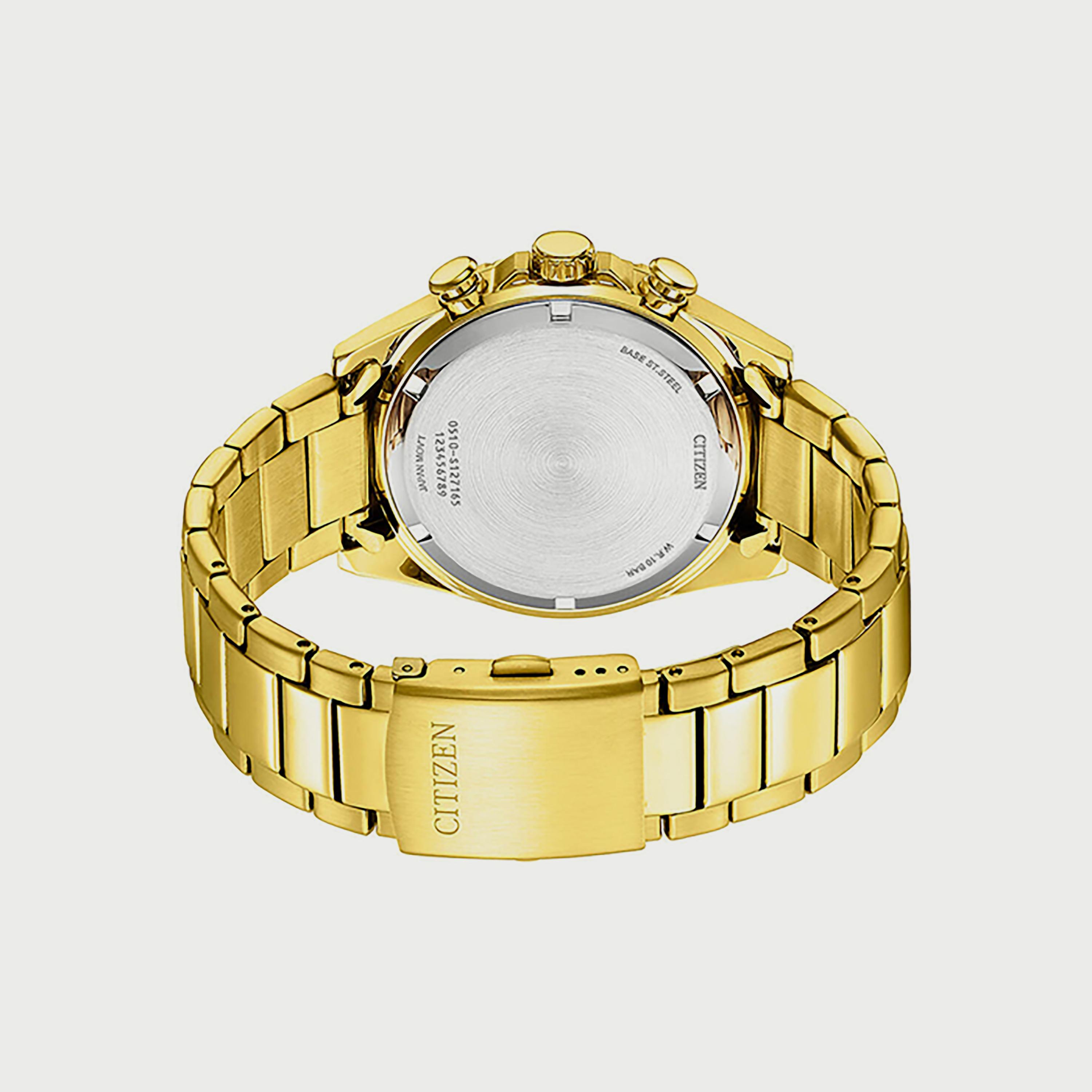 ساعة سيتيزن للرجال 44 ملم كرونوغراف ذهبي من الستانلس ستيل - AN3652-55E-men-watchesandjewellery-watches-image-3