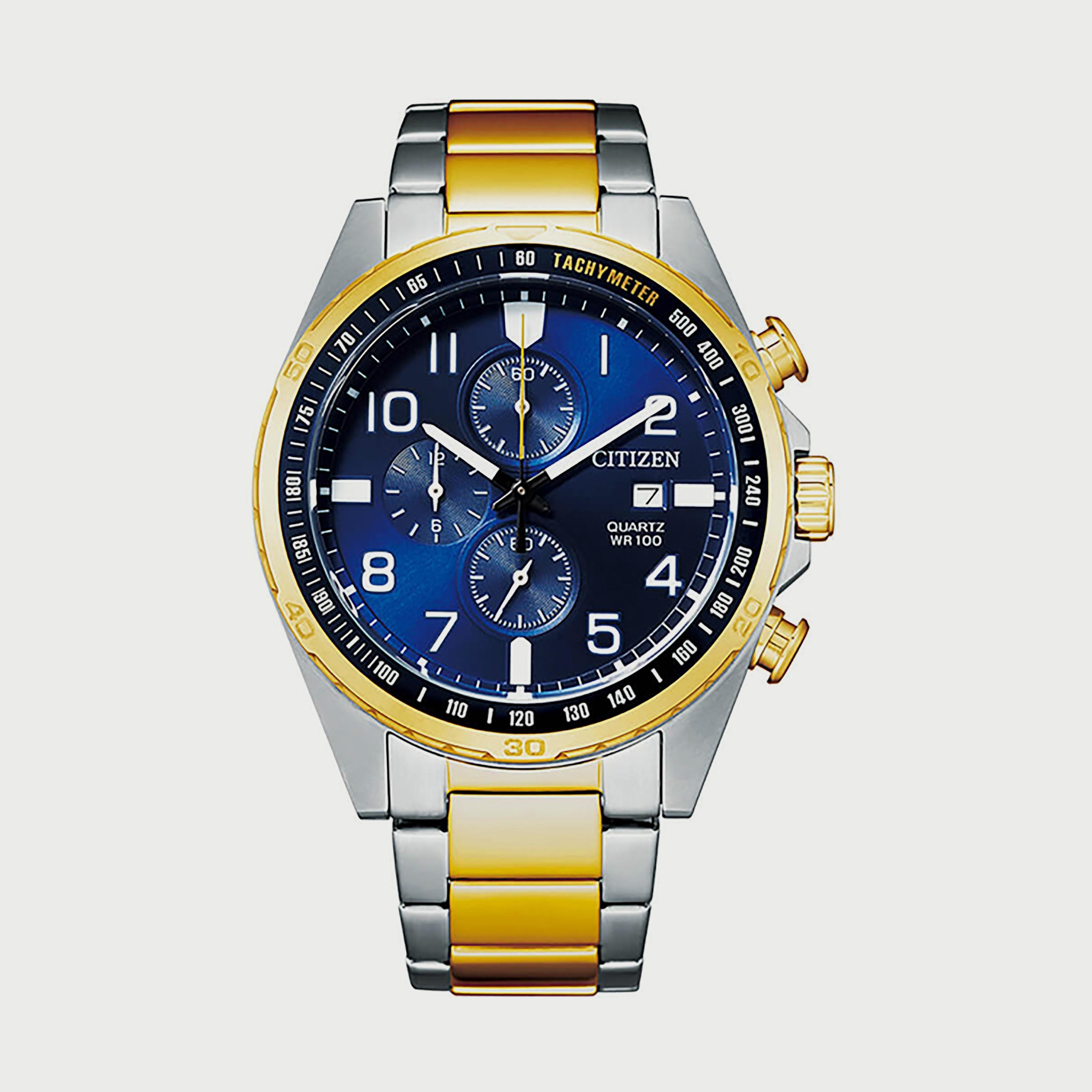 ساعة سيتيزن للرجال 44 ملم فضي وذهبي كرونوغراف ستانلس ستيل - AN3654-50L-men-watchesandjewellery-watches-image-1