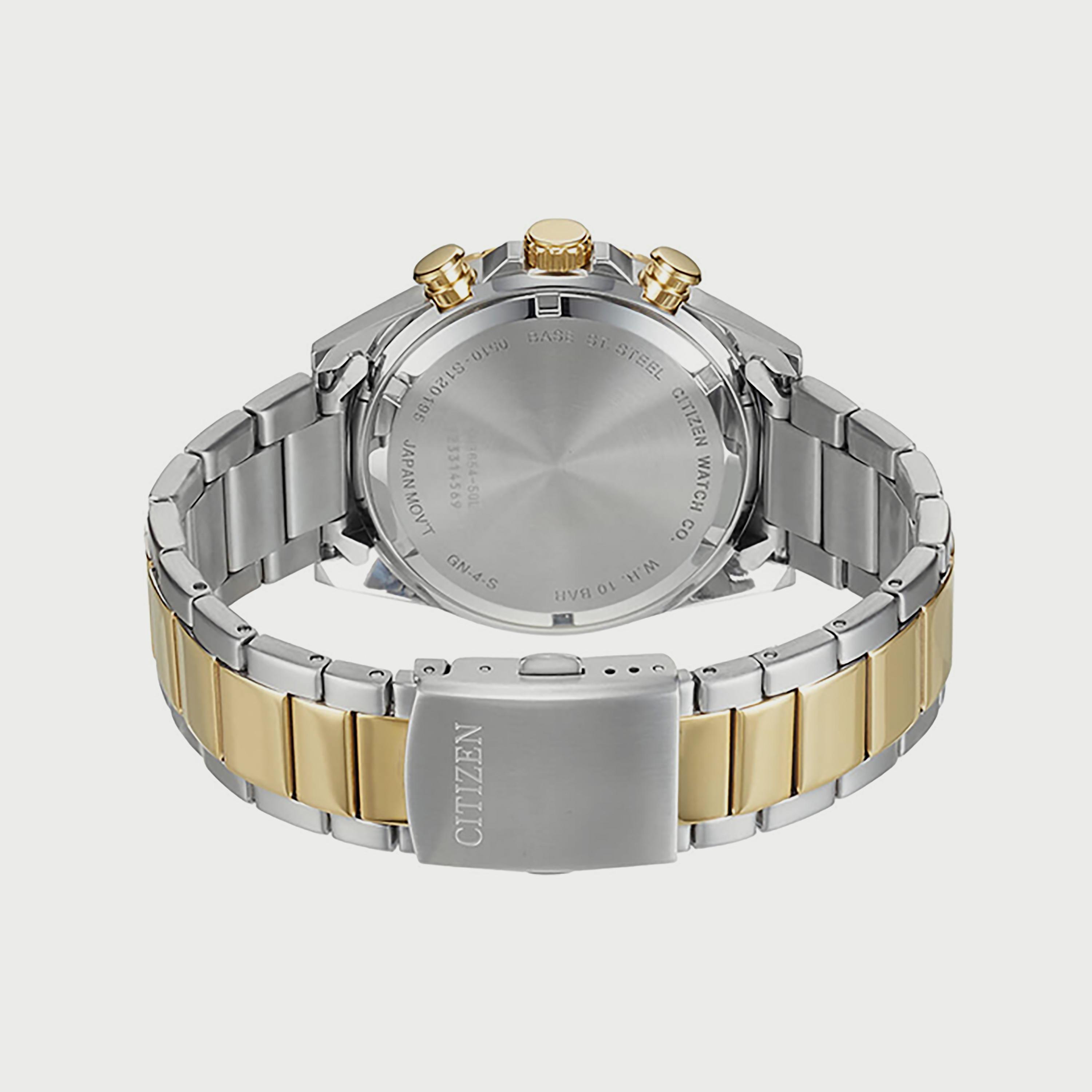 ساعة سيتيزن للرجال 44 ملم فضي وذهبي كرونوغراف ستانلس ستيل - AN3654-50L-men-watchesandjewellery-watches-image-3