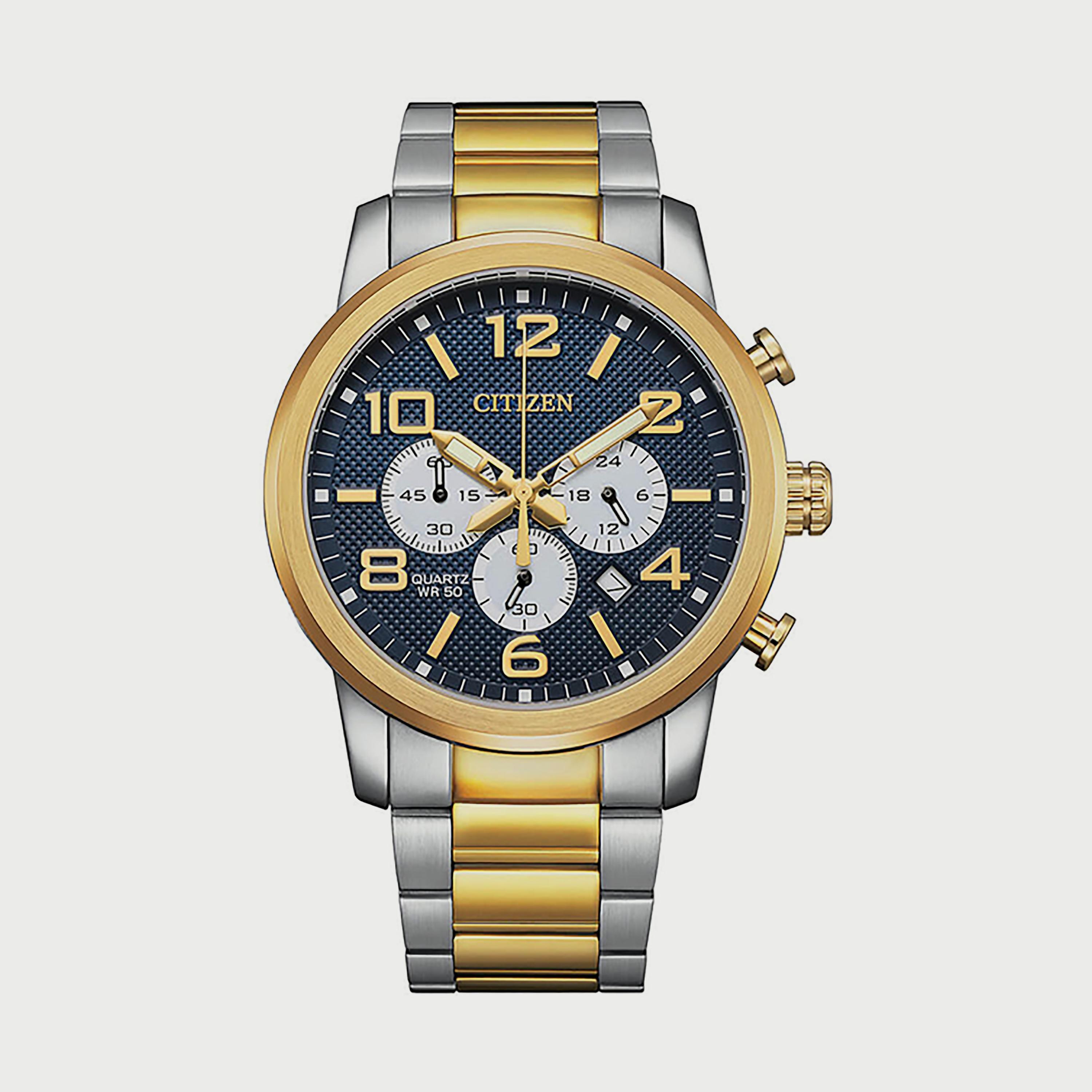 ساعة سيتيزن للرجال 42 ملم فضي وذهبي كرونوغراف ستانلس ستيل - AN8059-56L-men-watchesandjewellery-watches-image-1