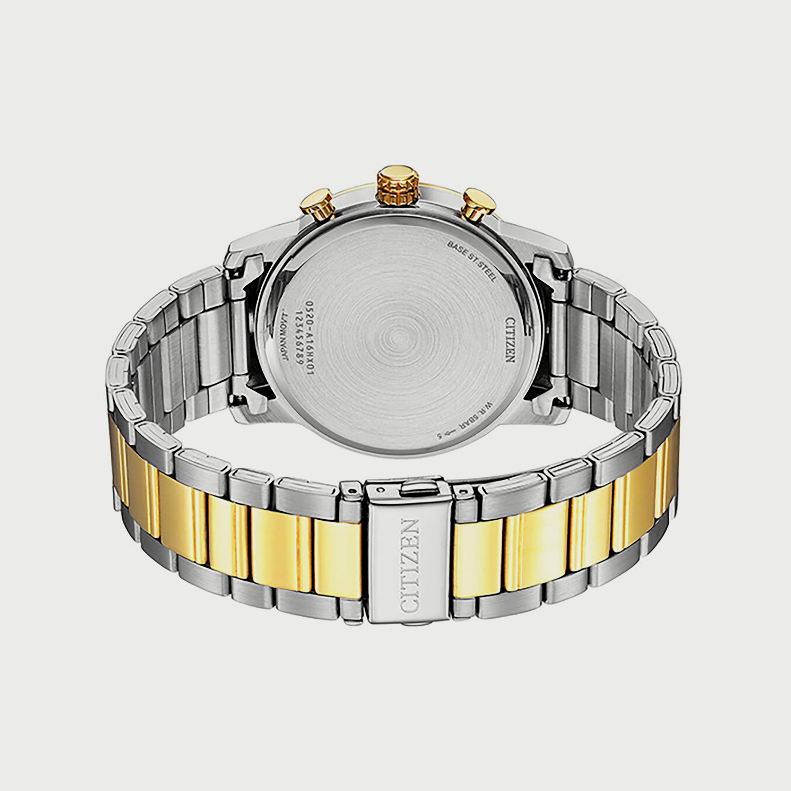ساعة سيتيزن للرجال 42 ملم فضي وذهبي كرونوغراف ستانلس ستيل - AN8059-56L-men-watchesandjewellery-watches-image-3