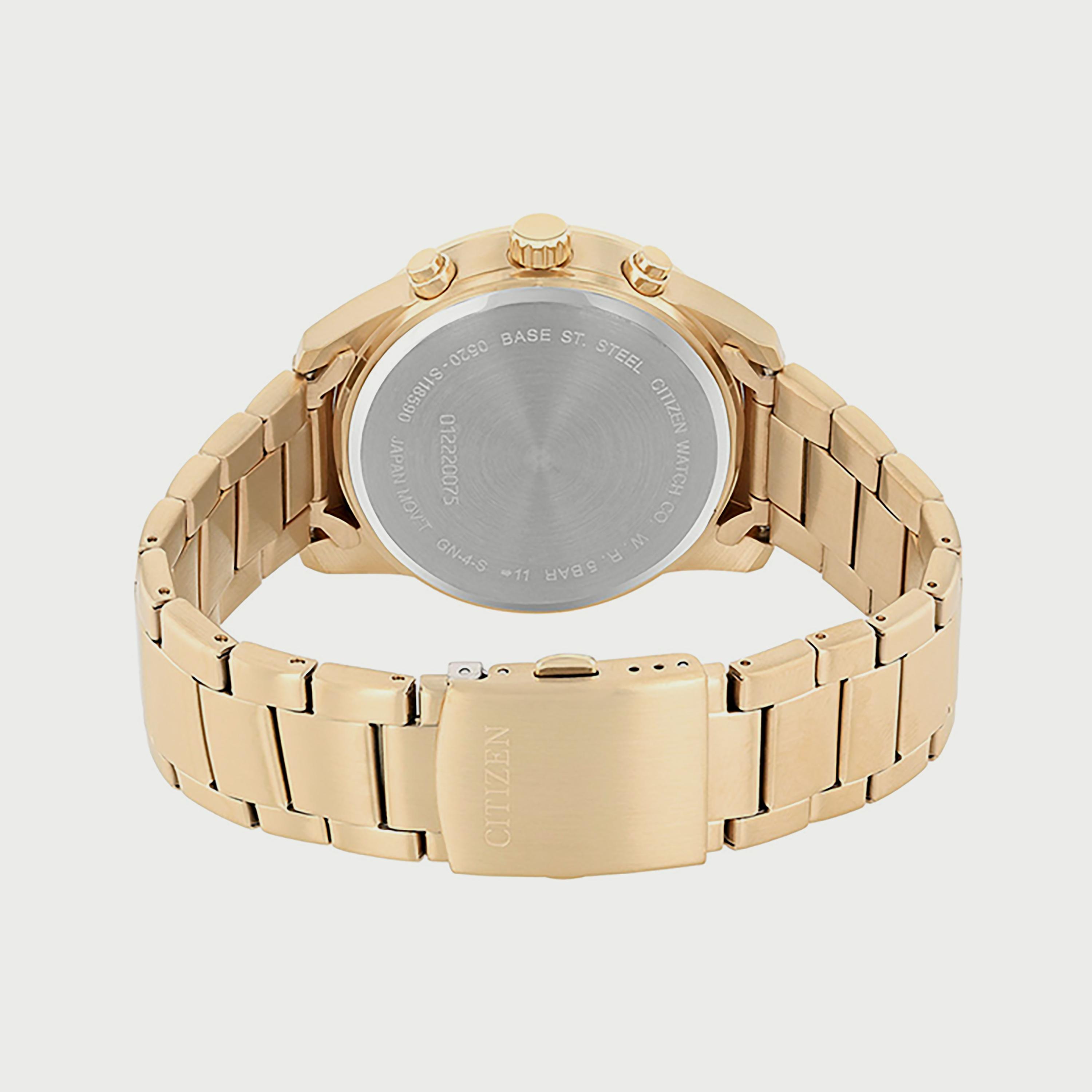 ساعة سيتيزن للرجال 44 ملم كرونوغراف ذهبي من الستانلس ستيل - AN8169-58L-men-watchesandjewellery-watches-image-3