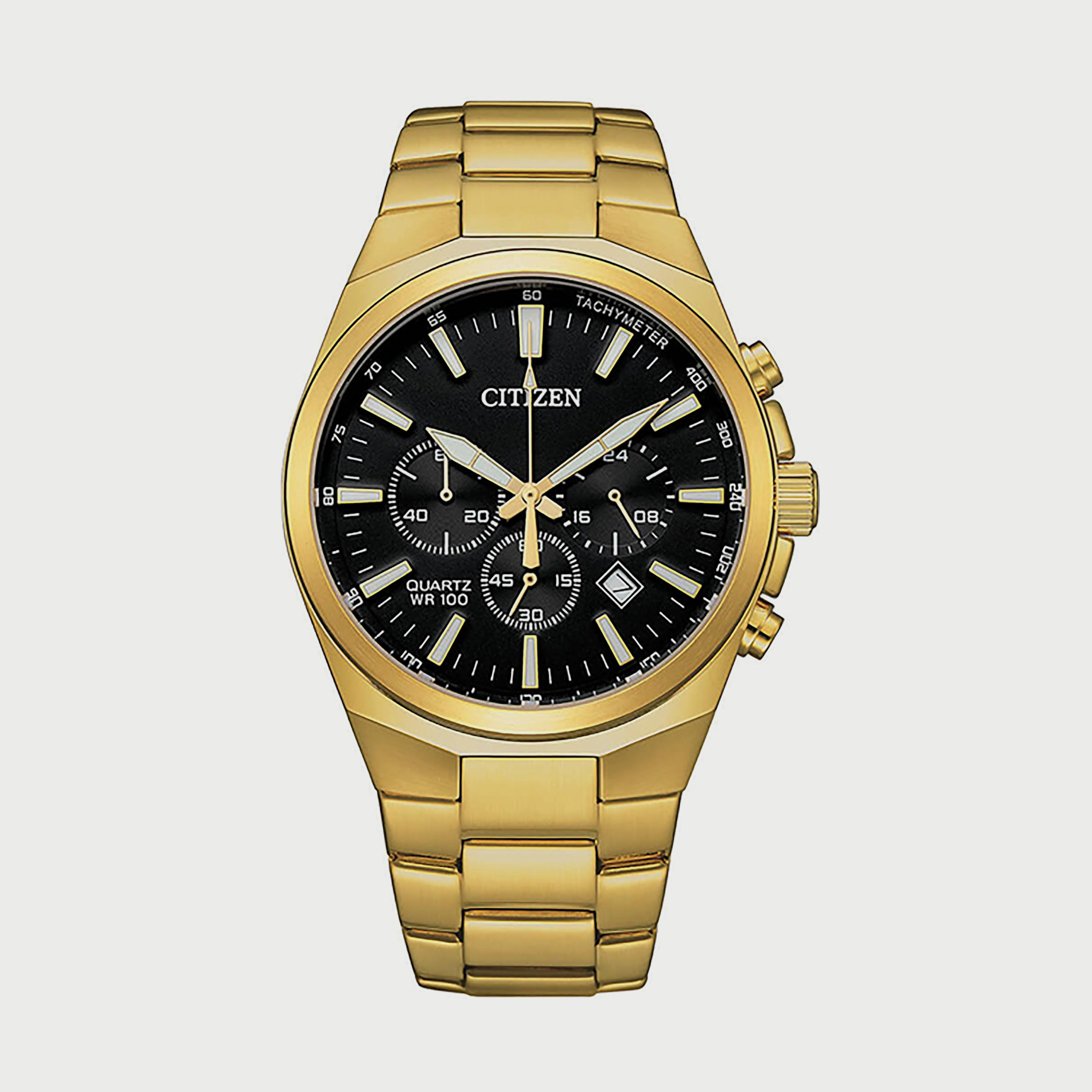 ساعة سيتيزن للرجال 42 ملم كرونوغراف ذهبي من الستانلس ستيل - AN8173-51E-men-watchesandjewellery-watches-image-1