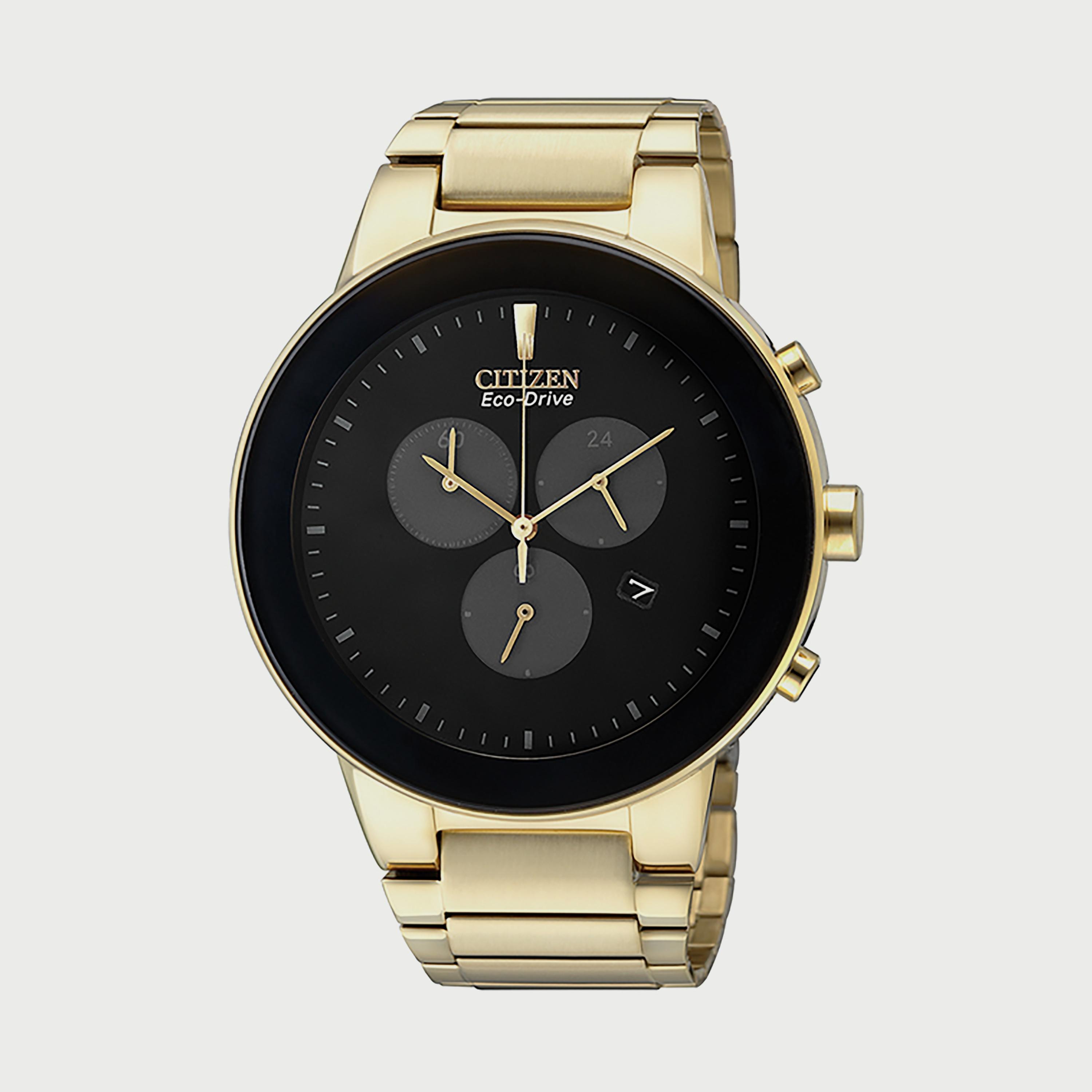 Citizen Eco-Drive Men's 43 MM Gold Chronograph Stainless Steel Watch - AT2242-55E-men-watchesandjewellery-watches-image-1