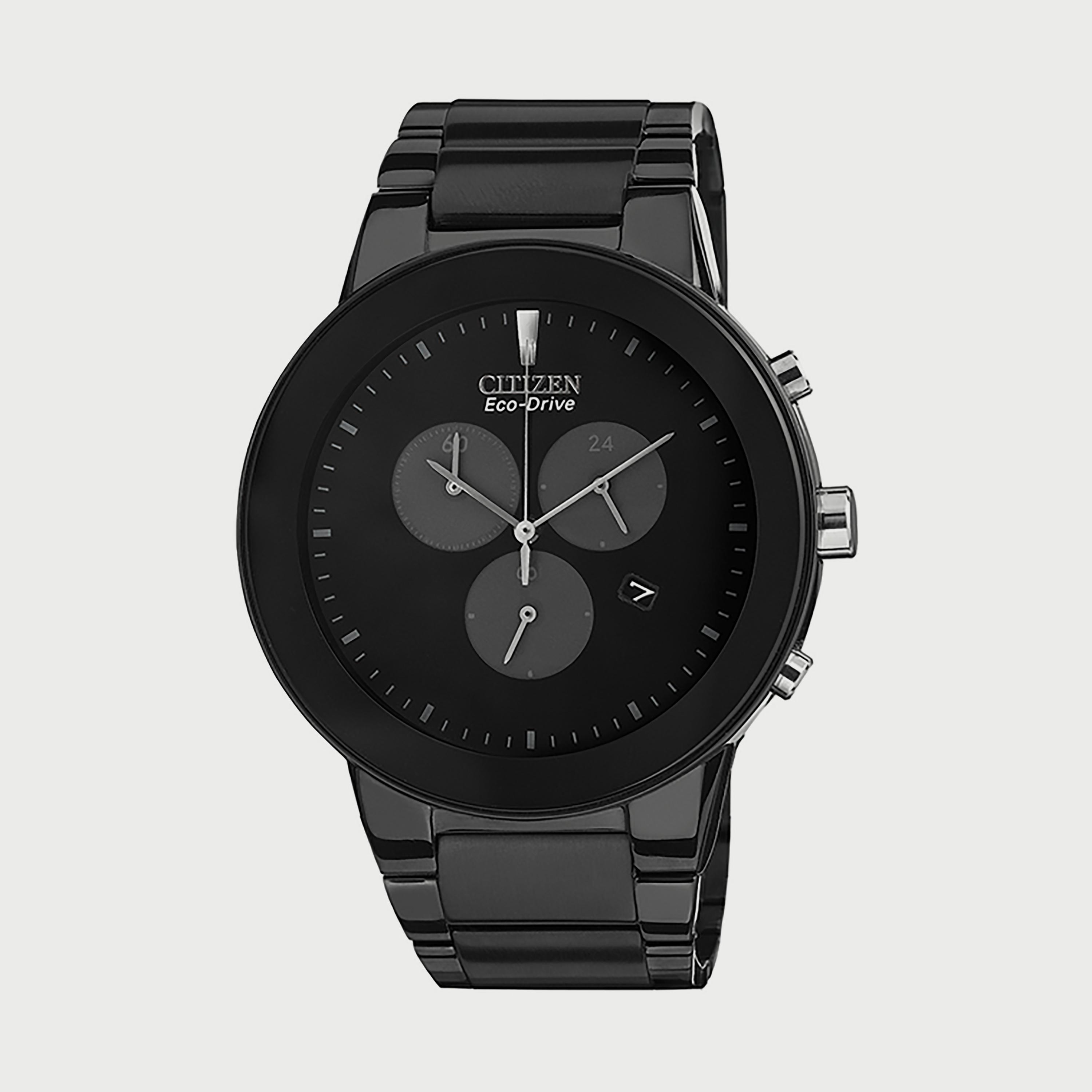 ساعة سيتيزن ايكو درايف للرجال 43 ملم كرونوغراف سوداء من الستانلس ستيل - AT2245-57E-men-watchesandjewellery-watches-image-1