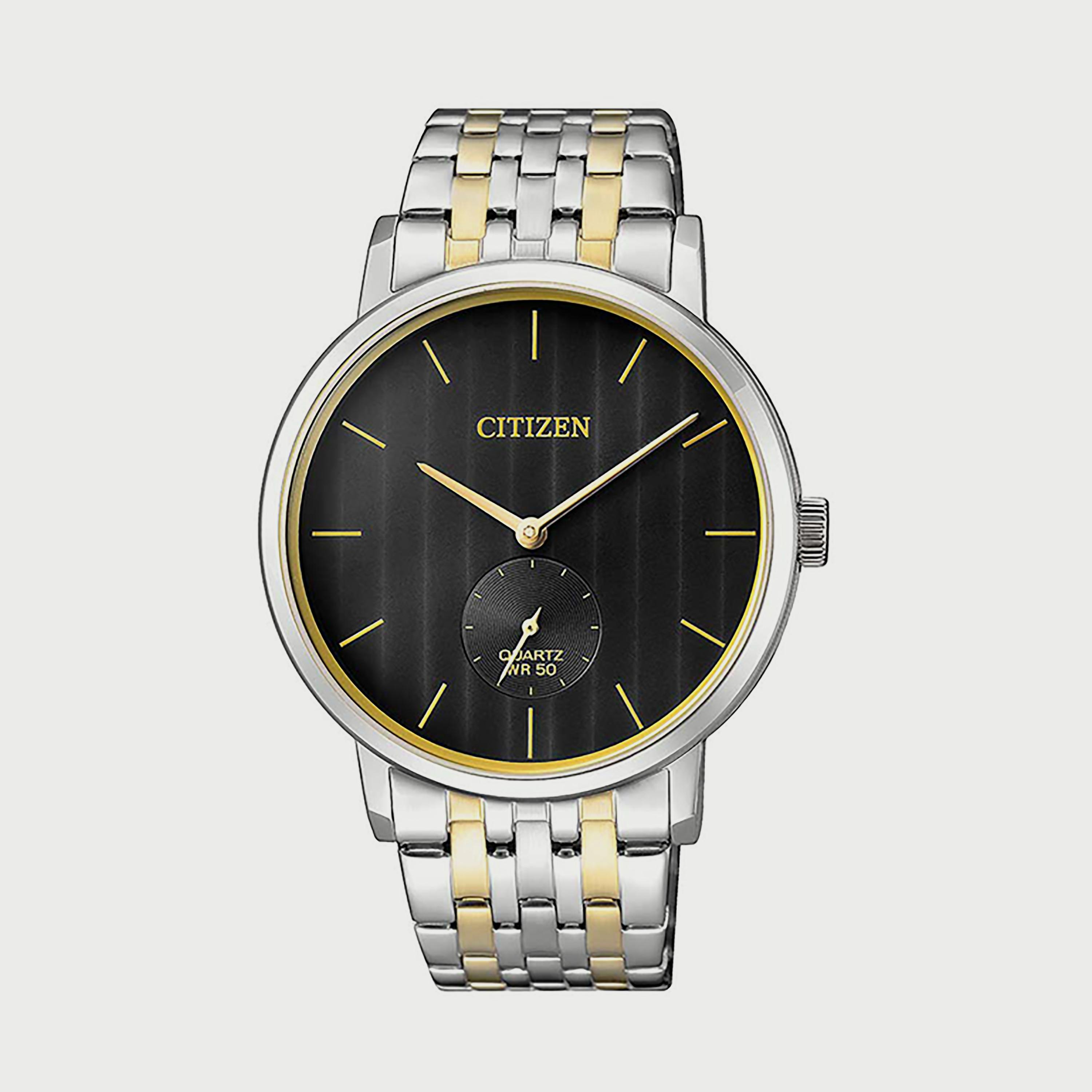 ساعة سيتيزن للرجال 39 ملم انالوج فضي وذهبي من الستانلس ستيل - BE9174-55E-men-watchesandjewellery-watches-image-1