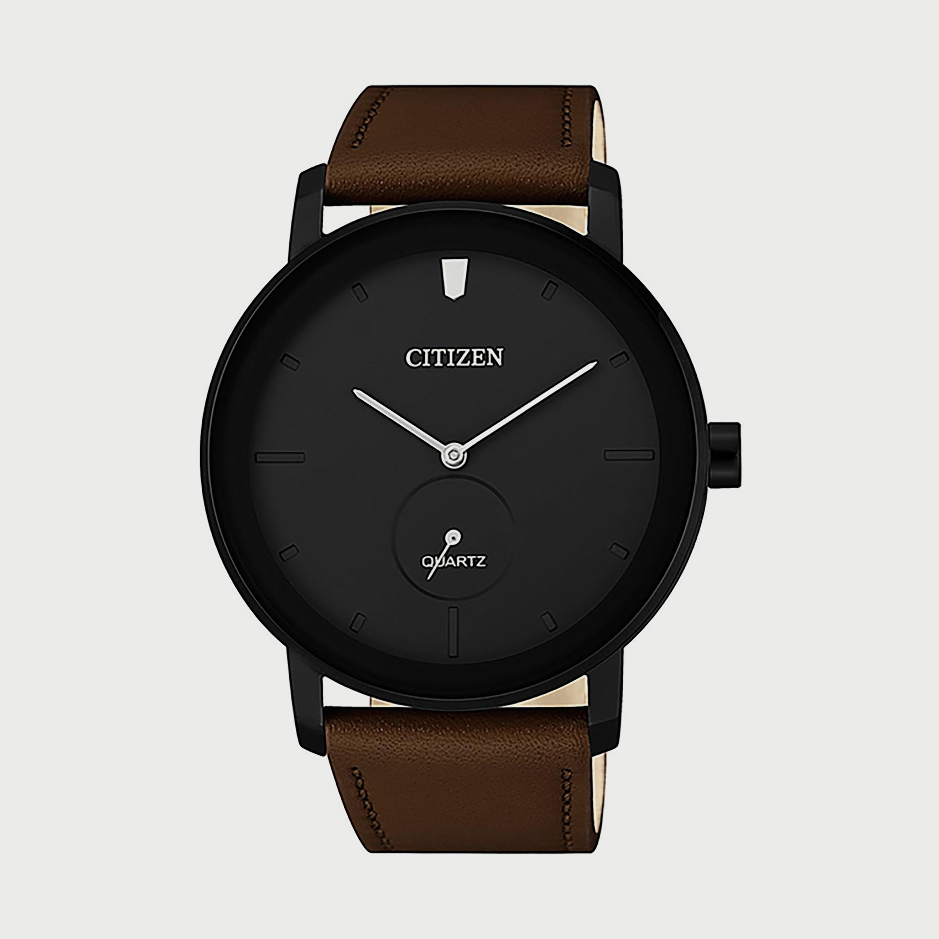 ساعة سيتيزن للرجال 42 ملم انالوج بسوار جلدي بني - BE9185-08E-men-watchesandjewellery-watches-image-1