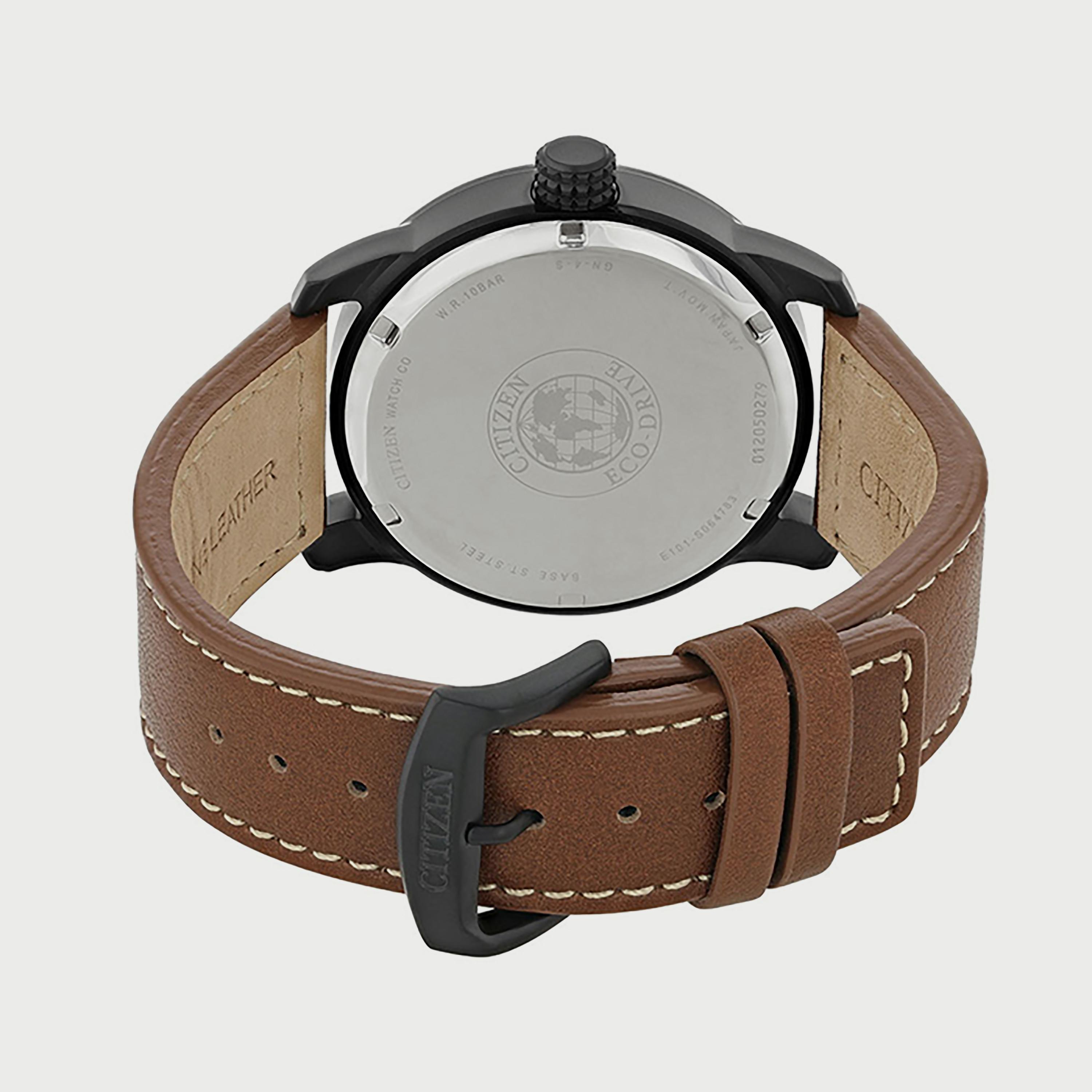 Citizen Eco-Drive Men's 42 MM Brown Analog Leather Strap Watch - BM8475-26E-men-watchesandjewellery-watches-image-3
