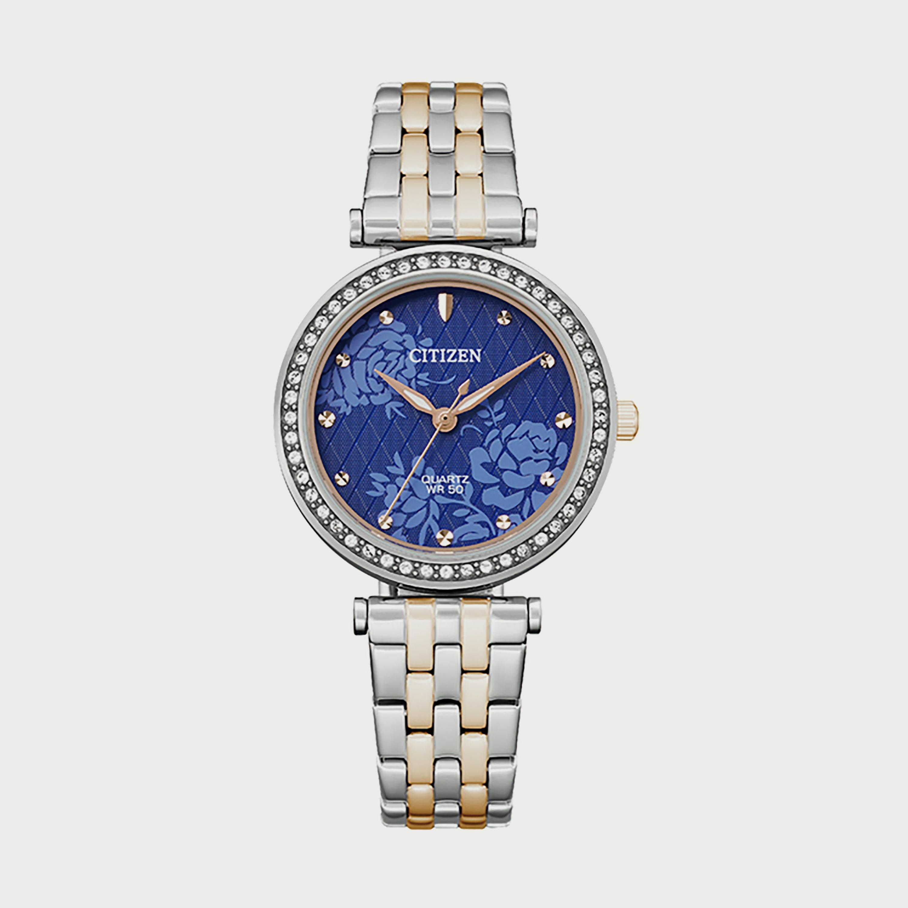 ساعة سيتيزن للنساء 30 ملم انالوج فضي وذهبي ستانلس ستيل - ER0218-53L-women-watchesandjewellery-watches-image-1