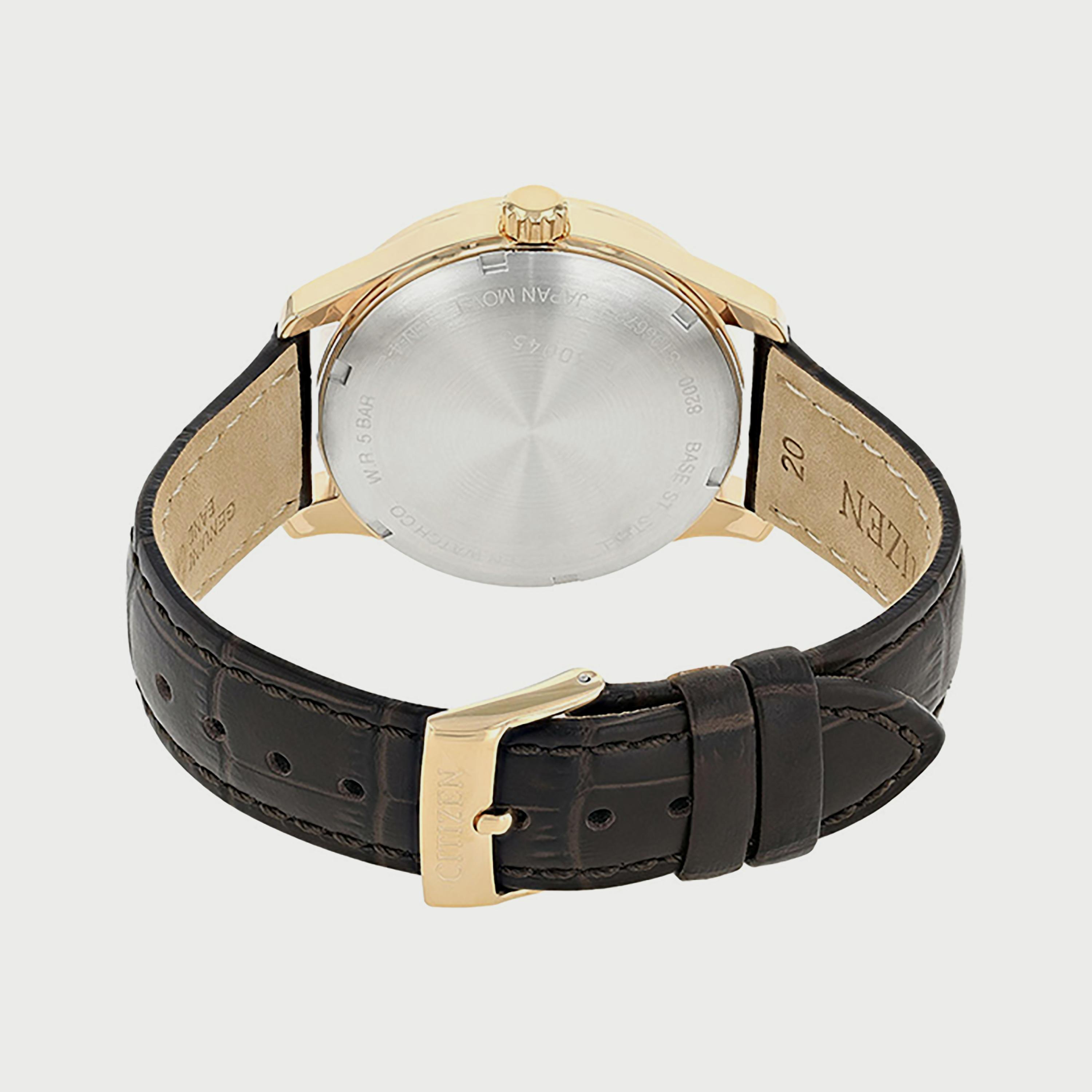 ساعة سيتيزن للرجال 40 ملم بسوار جلدي بني أوتوماتيكية - NH8353-18A-men-watchesandjewellery-watches-image-3