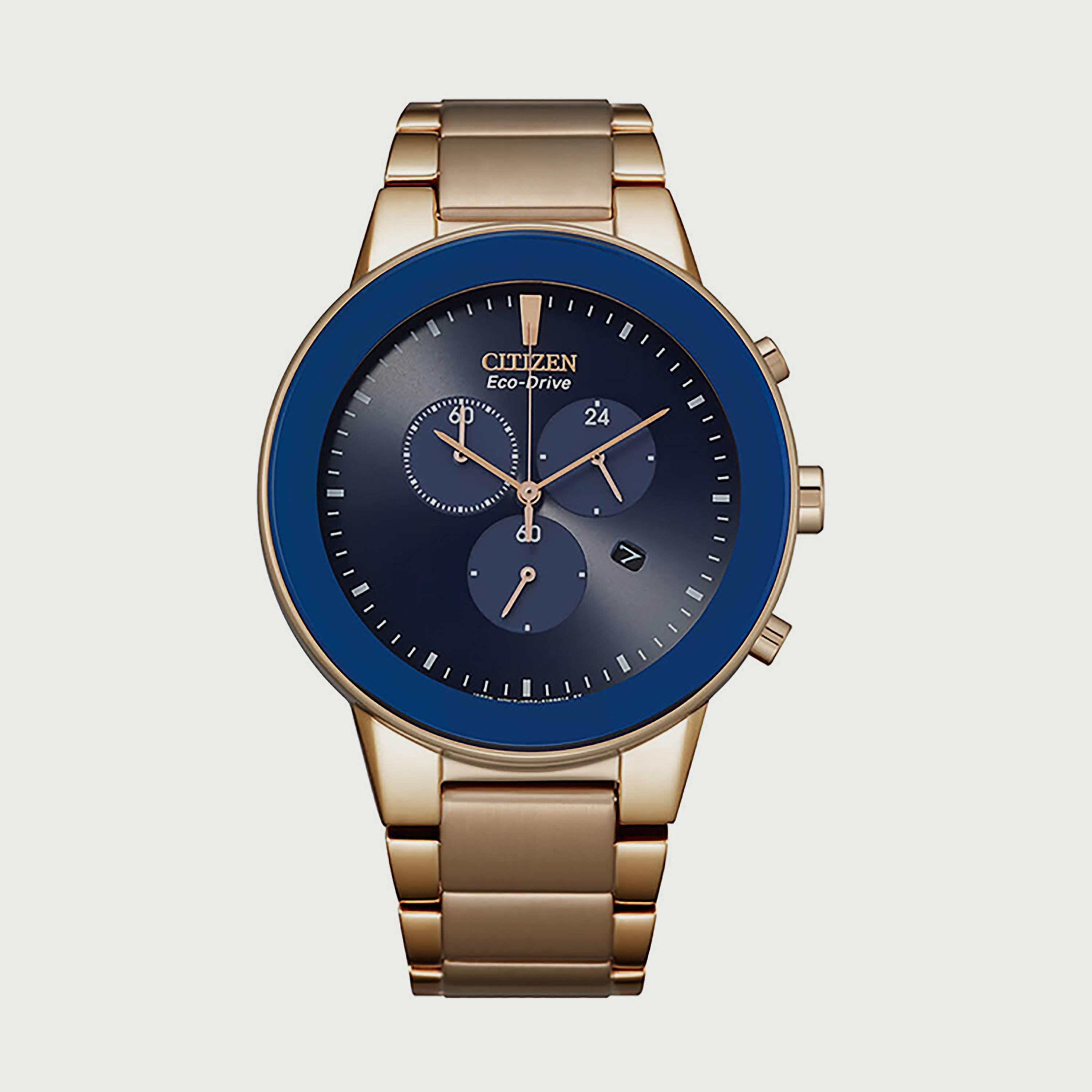 ساعة سيتيزن ايكو درايف للرجال 43 ملم ذهبي وردي كرونوغراف ستانلس ستيل - AT2243-87L-men-watchesandjewellery-watches-image-1