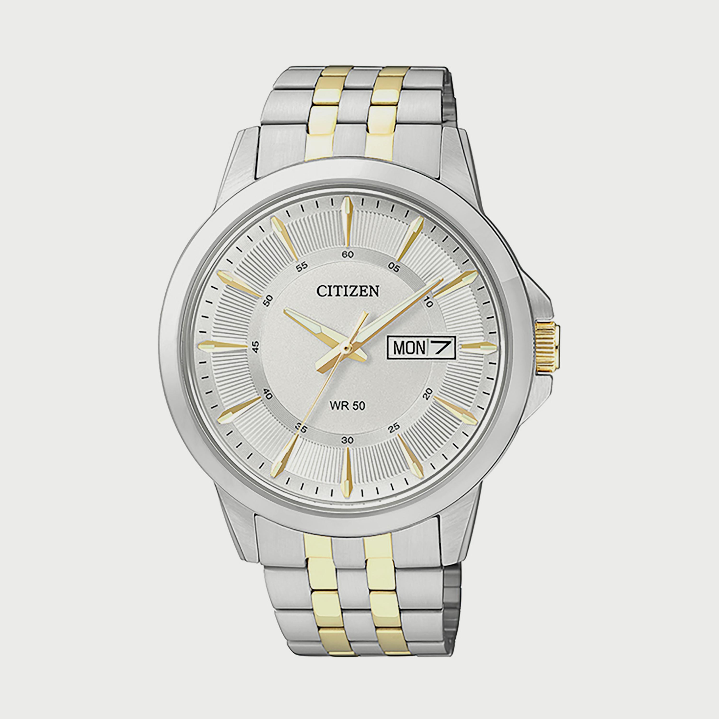 ساعة سيتيزن للرجال 41 ملم انالوج فضي وذهبي من الستانلس ستيل - BF2018-52A-men-watchesandjewellery-watches-image-1