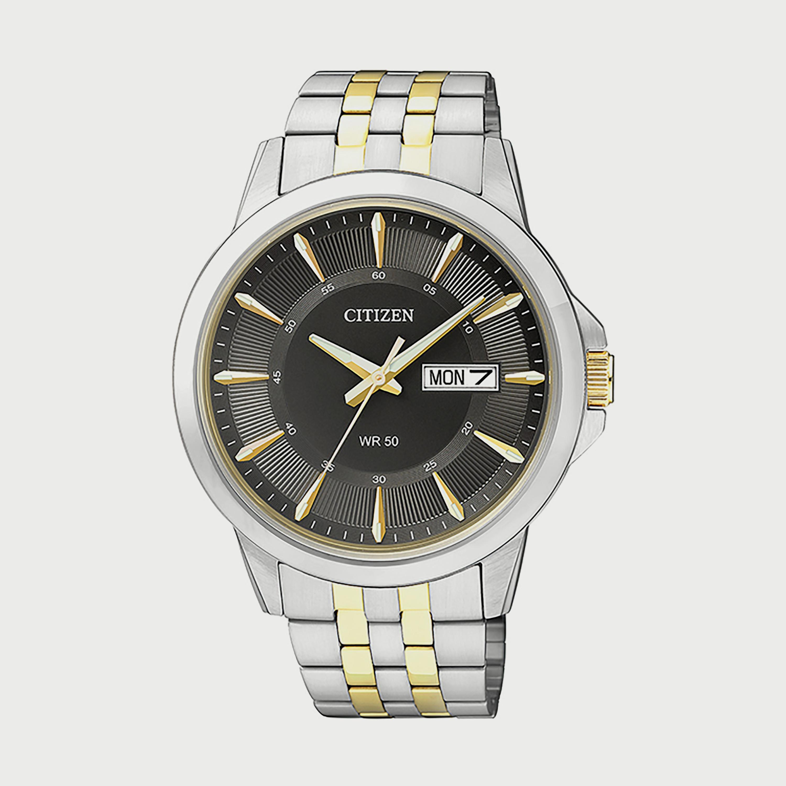 ساعة سيتيزن للرجال 41 ملم انالوج فضي وذهبي من الستانلس ستيل - BF2018-52H-men-watchesandjewellery-watches-image-1
