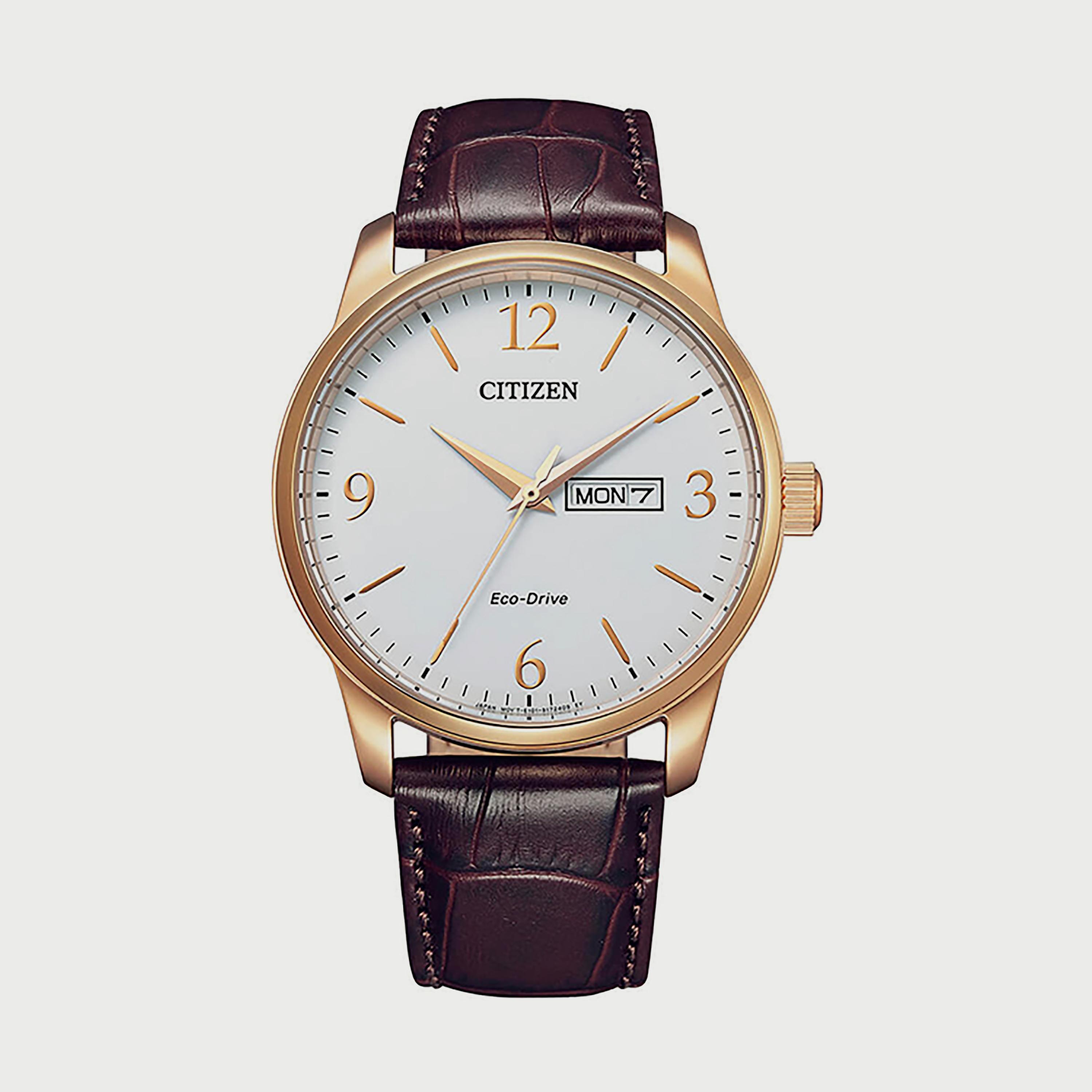 ساعة سيتيزن ايكو درايف للرجال 42 ملم انالوج بسوار جلدي بني - BM8553-16A-men-watchesandjewellery-watches-image-1