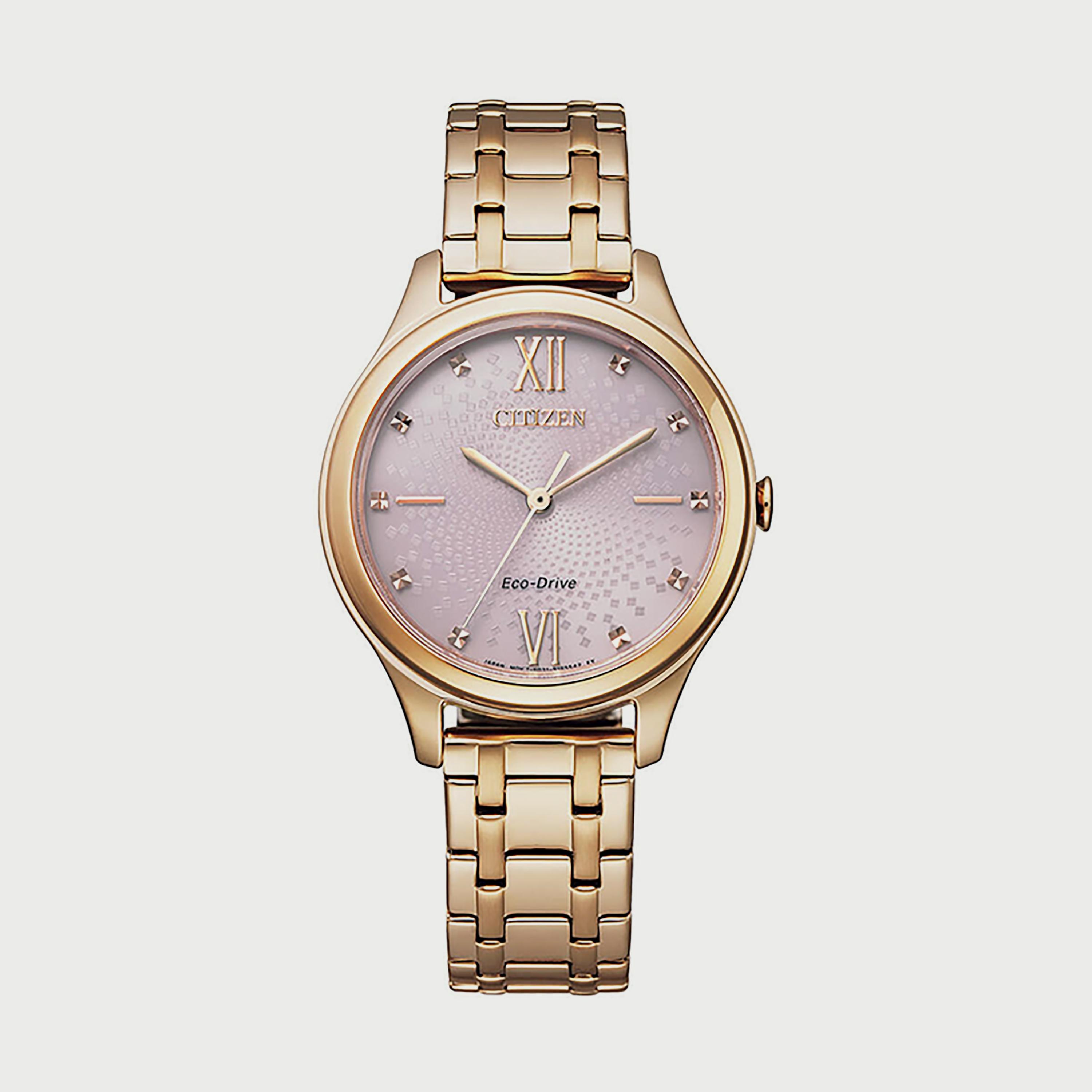 ساعة سيتيزن ايكو درايف للنساء 32 ملم ذهبي وردي انالوج بعقارب ستانلس ستيل - EM0503-75X-women-watchesandjewellery-watches-image-1