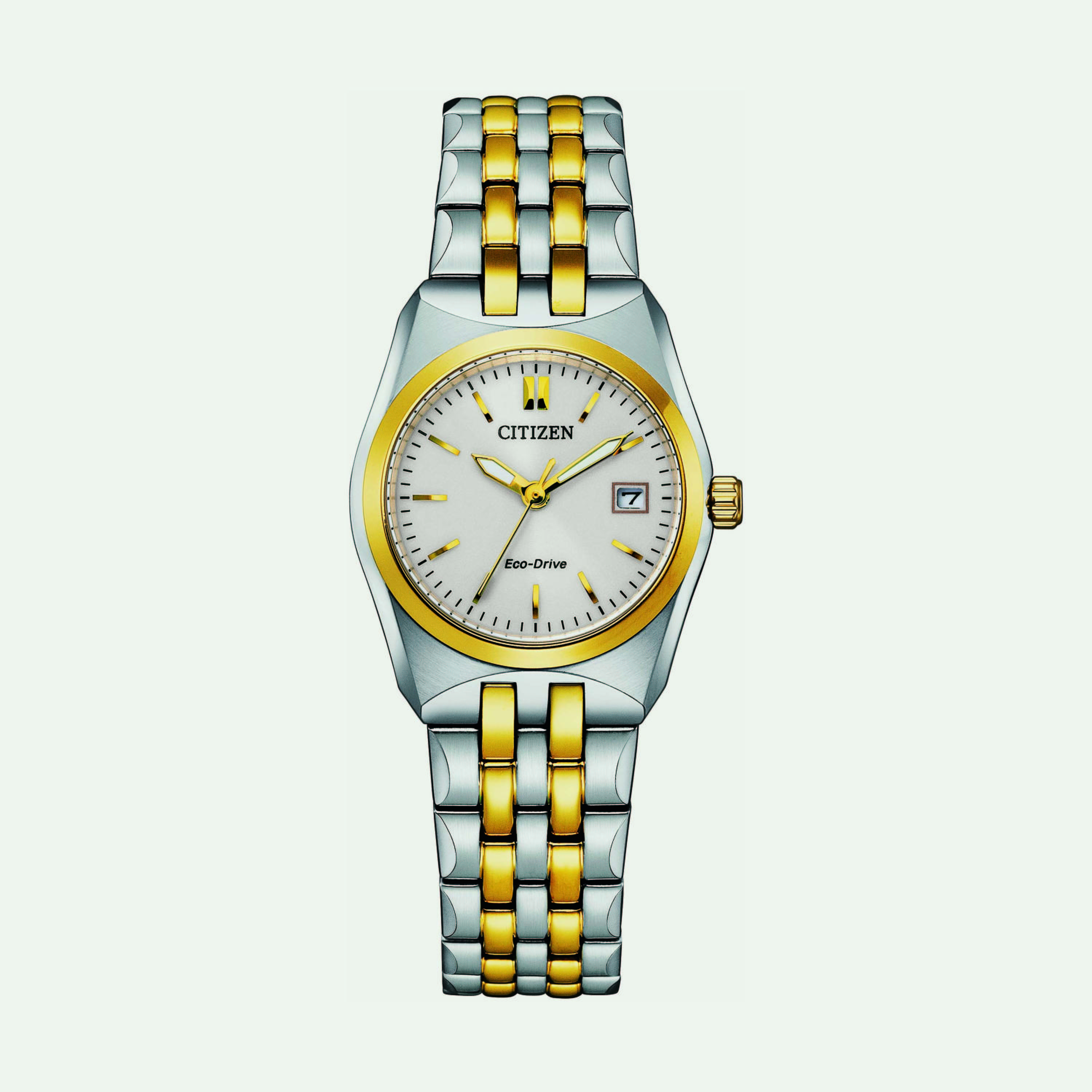 Citizen eco drive on sale silver and gold