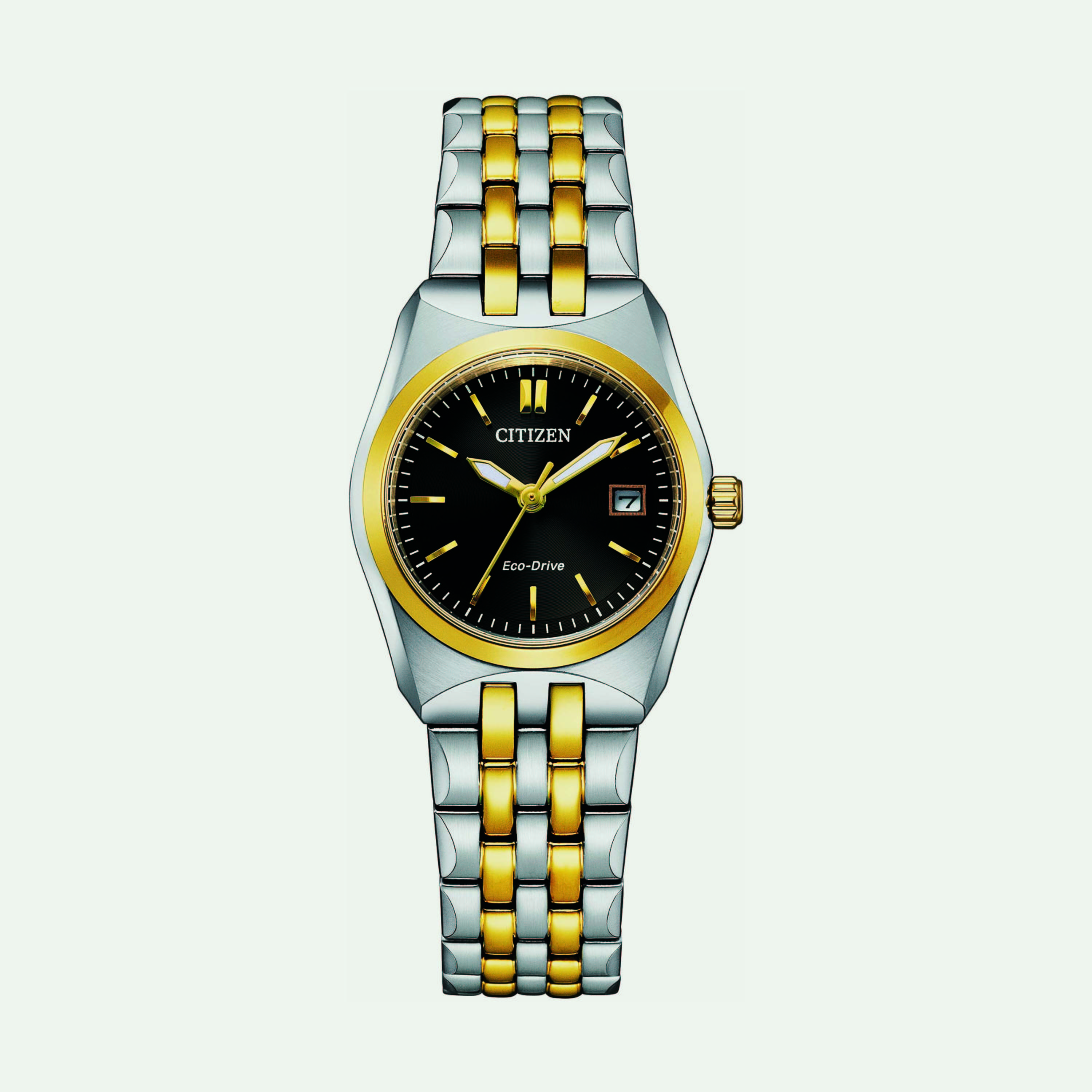 ساعة سيتيزن ايكو درايف للنساء 28 ملم انالوج فضي وذهبي من الستانلس ستيل - EW2299-50E-women-watchesandjewellery-watches-image-1