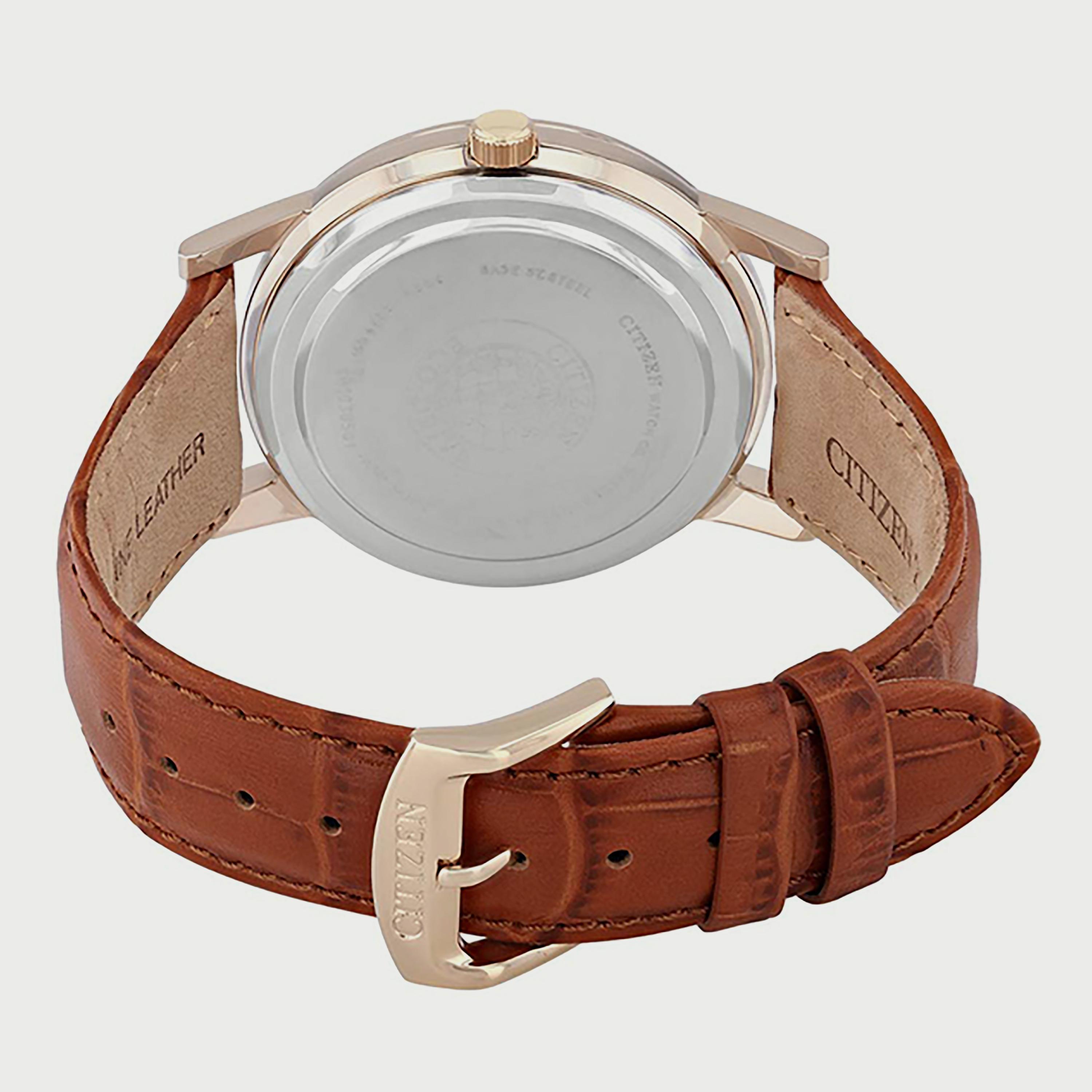 ساعة سيتيزن ايكو درايف للرجال 42 ملم انالوج بسوار جلدي بني - AO9003-08E-men-watchesandjewellery-watches-image-3